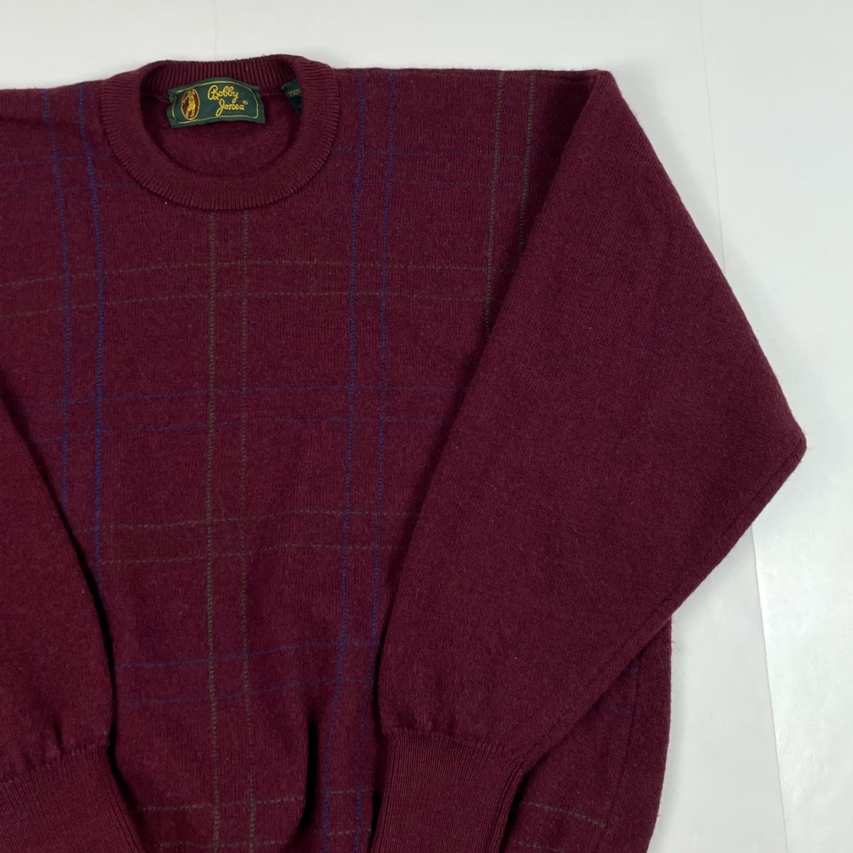 Vintage VINTAGE Bobby Jones Sweater Mens Large Red Wool Long Sleeve Pullover Golf Check Size US L / EU 52-54 / 3 - 3 Thumbnail