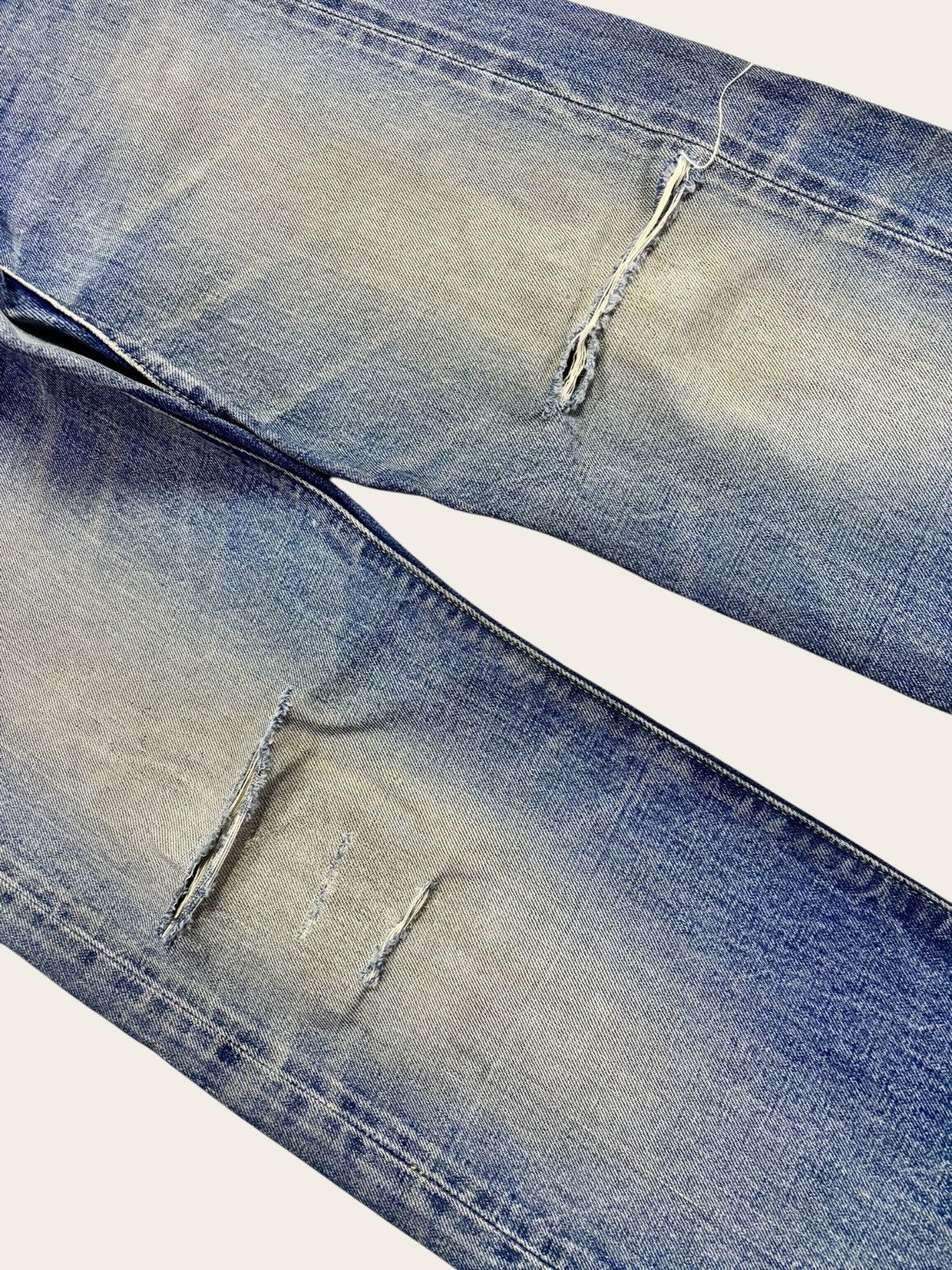 Denime 80s Japan Denime Selvedge Distress Jeans Size US 31 - 5 Thumbnail