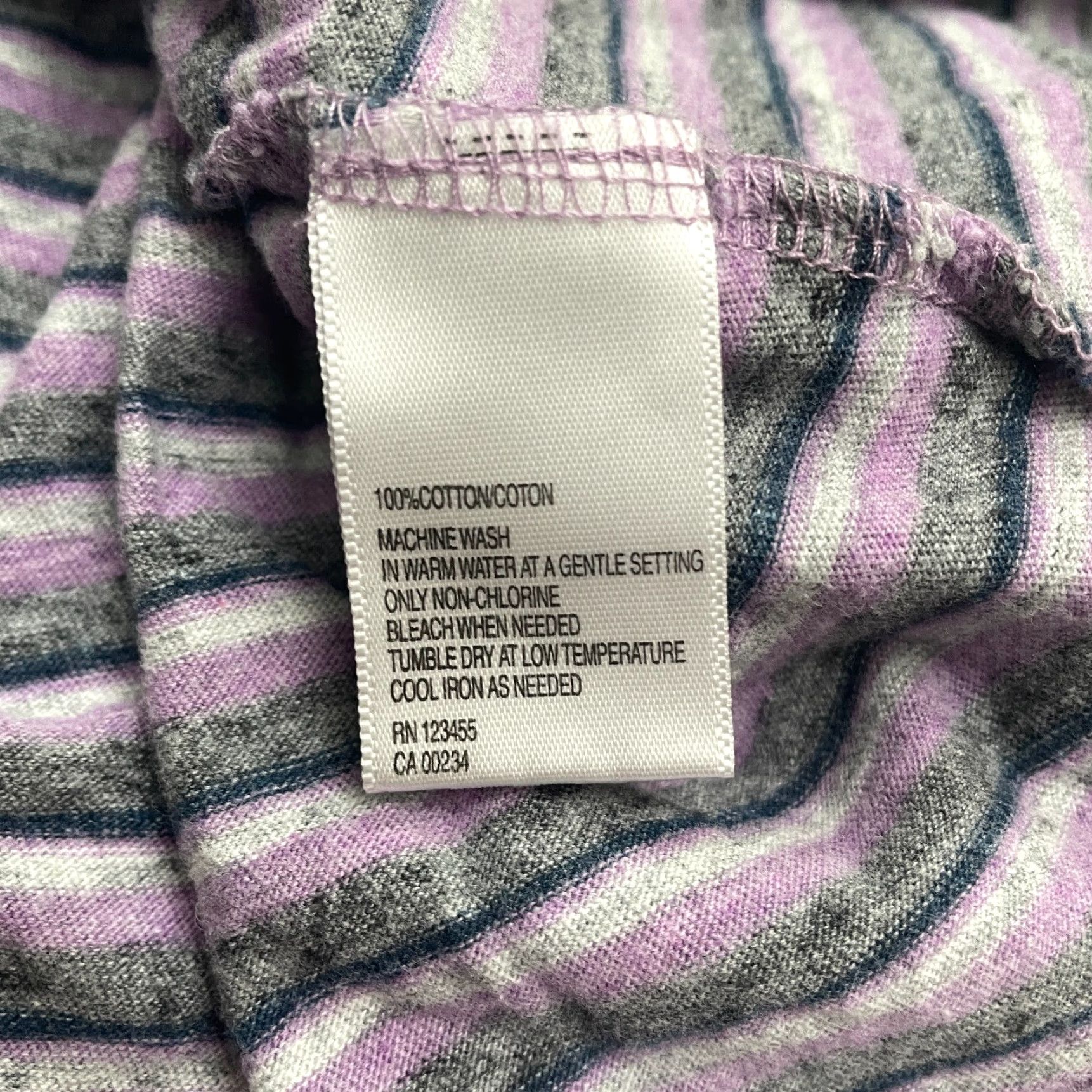 Vintage Black Brown 1826 T-Shirt Mens Medium Purple Gray Stripe V-Neck Cotton Casual Tee Size US M / EU 48-50 / 2 - 6 Thumbnail
