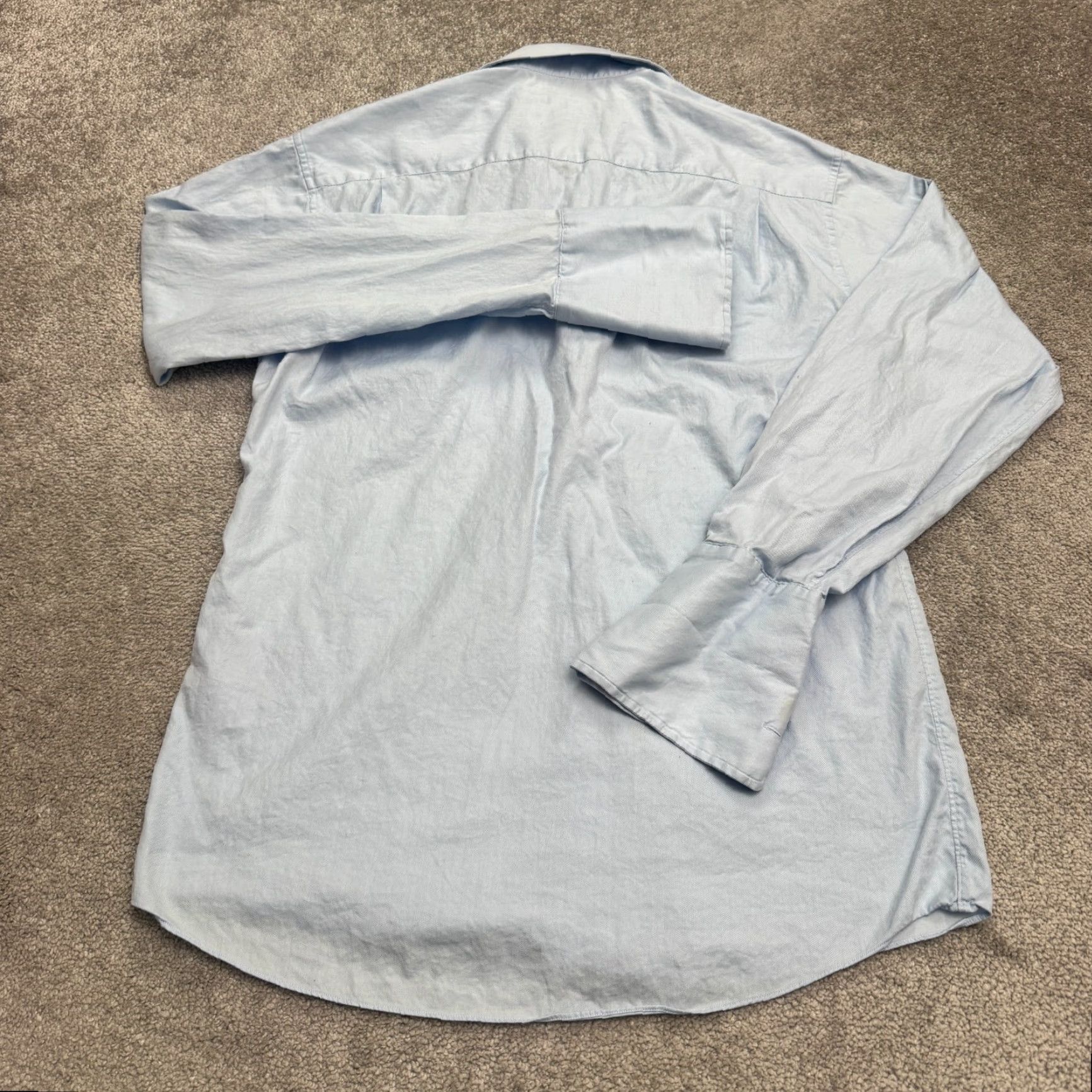Tasso Elba VINTAGE Tasso Elba Dress Shirt Mens Medium Blue Cotton Business Formal Classic 90s Size 40R - 2 Thumbnail