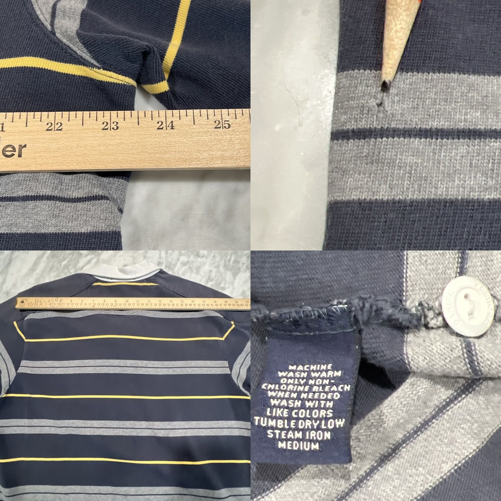 Cremieux VINTAGE Daniel Cremieux Rugby Shirt Men L Padded Long Sleeve Stripes USA Mens Size US L / EU 52-54 / 3 - 9 Thumbnail