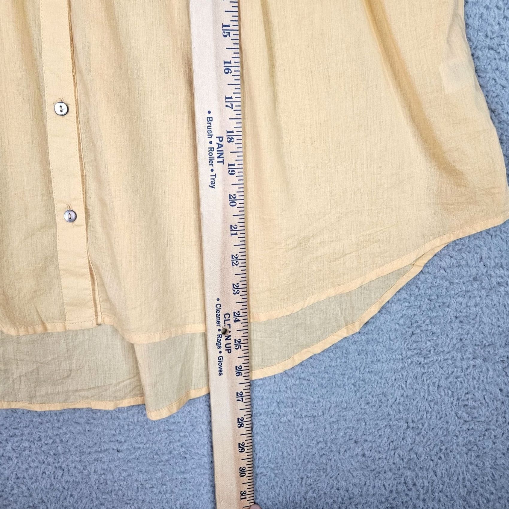 Vintage Sundance Blouse Shirt Women S Yellow Orange Cotton Blend V-Neck Short Sleeve Regular Fit All Seasons - Ladies Casual Everyday Tops Size S / US 4 / IT 40 - 3 Thumbnail