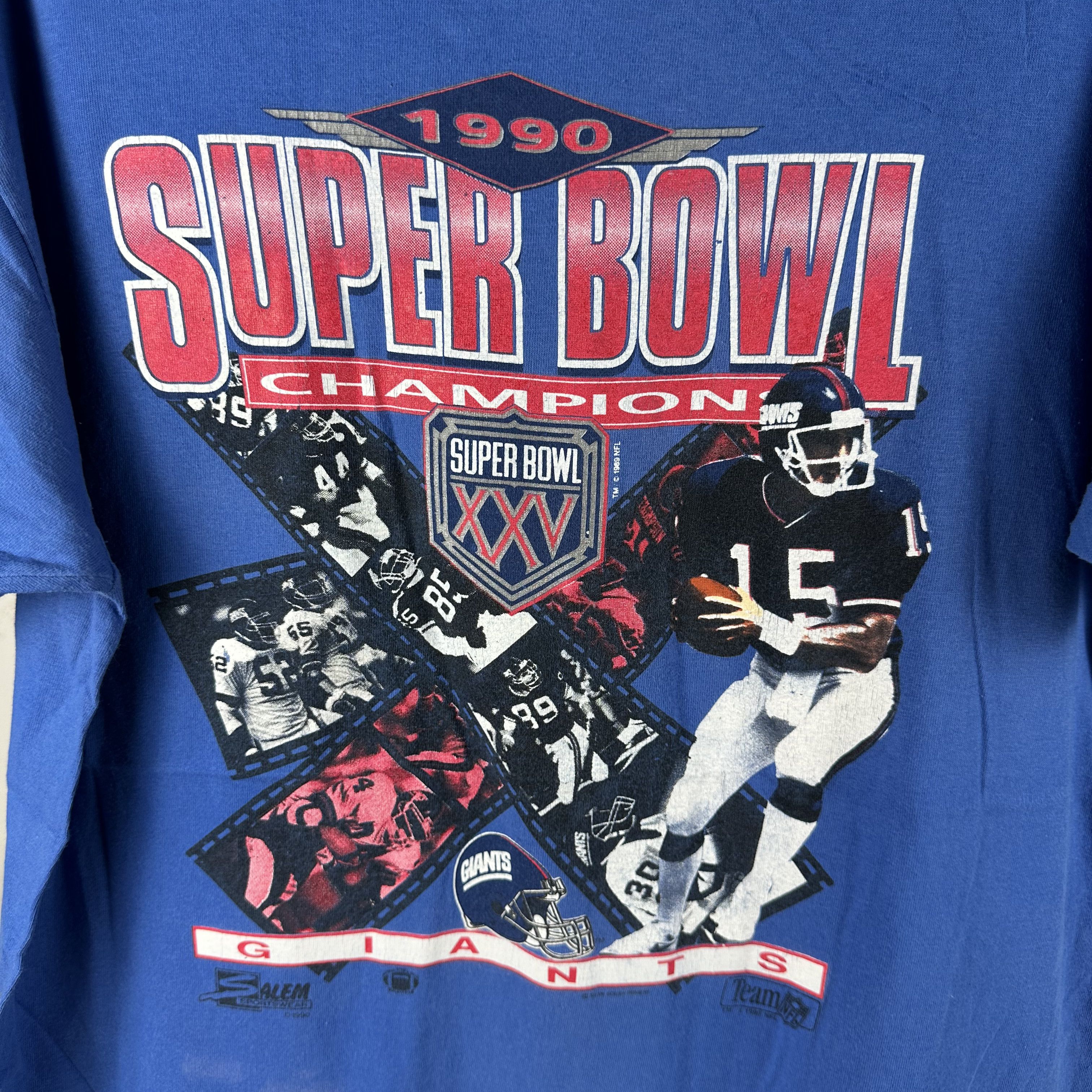 Vintage 1990 New York Giants NFL Super Bowl Champions T-shirt Size US XL / EU 56 / 4 - 2 Thumbnail