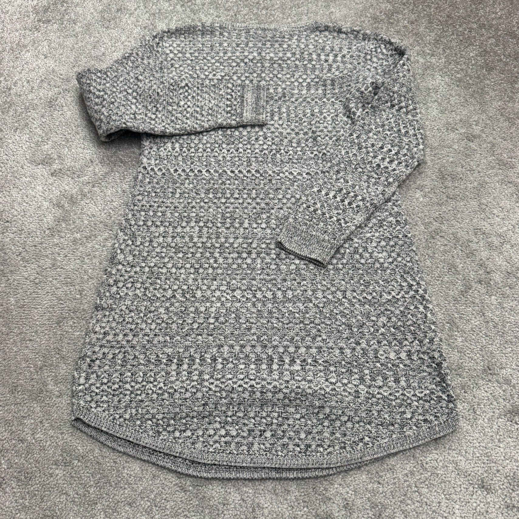 Loft VINTAGE LOFT Wool Blend Textured Knitted Sweater Dress Women's Medium Gray Casual Fall Winter Size M / US 6-8 / IT 42-44 - 2 Thumbnail