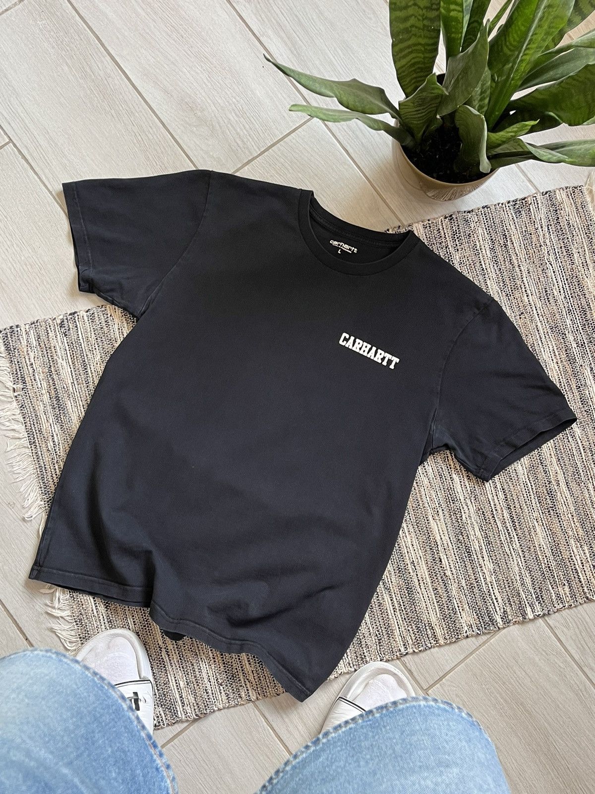 Carhartt × Vintage Carhartt t-shirt faded black minimalistic logo Size US L / EU 52-54 / 3 - 1 Thumbnail
