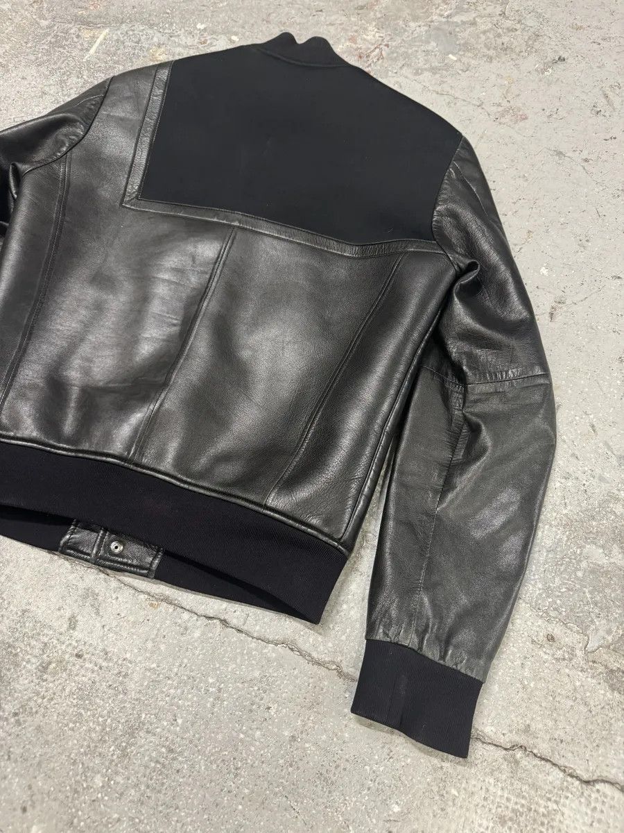 Emporio Armani × Vintage SS2014 Emporio Armani Black Pure Geometrical Leather Jacket Size US M / EU 48-50 / 2 - 6 Thumbnail