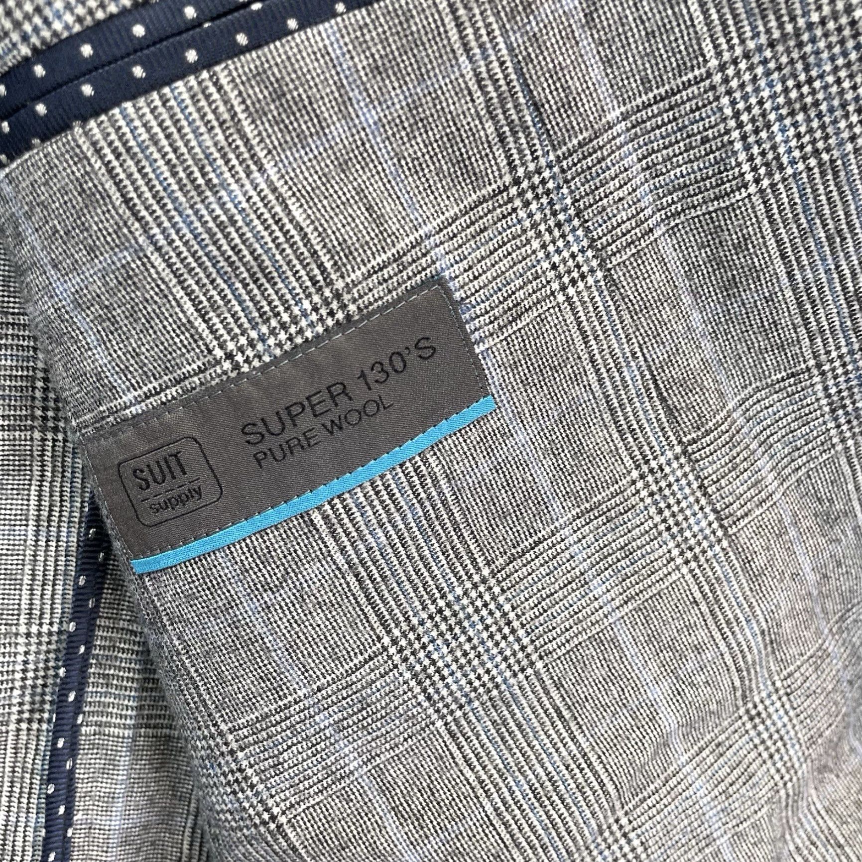 Suitsupply Suitsupply Blazer Men 54 Suit Jacket Sport Coat Plaid Wool Gray Notch 2-Button 4-Button Surgeon Cuffs Double-Vented Regular Size 54R - 5 Thumbnail