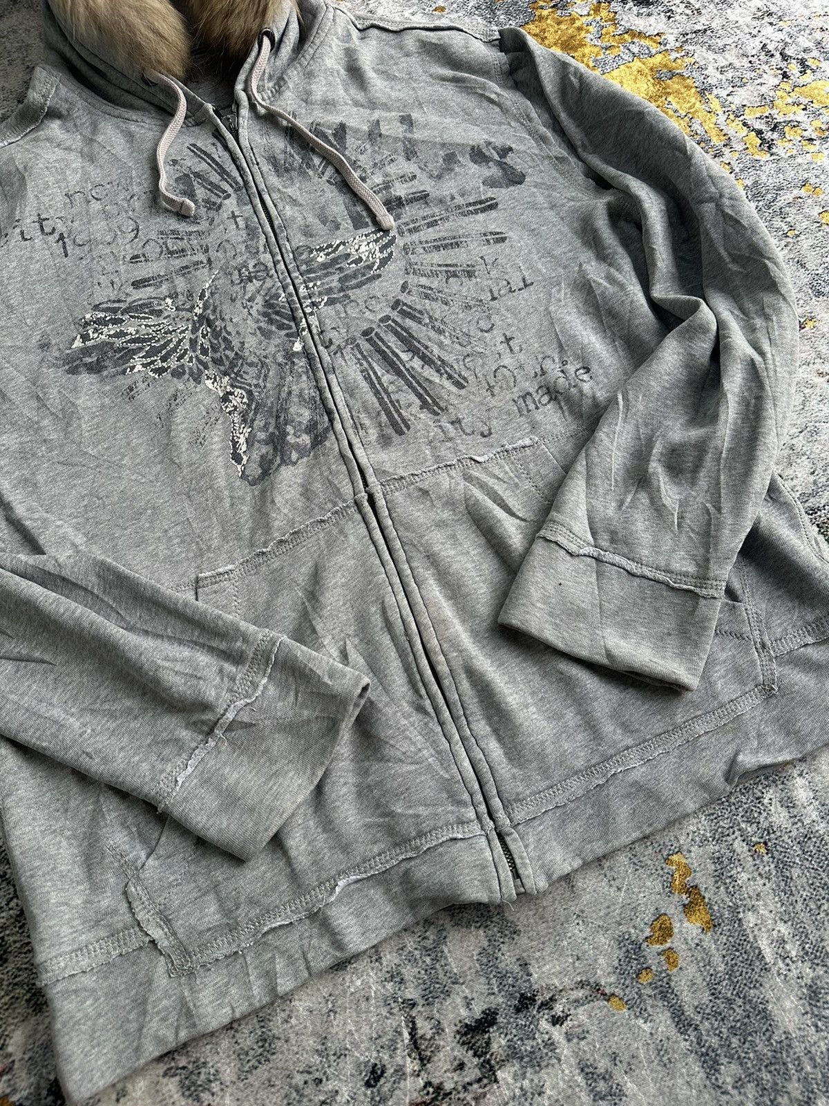 Hysteric Glamour CRAZY DISTRESSED FUR ZIP HOODIE ABSTRACT IFSIXWASNINE STYLE Size US XL / EU 56 / 4 - 3 Thumbnail