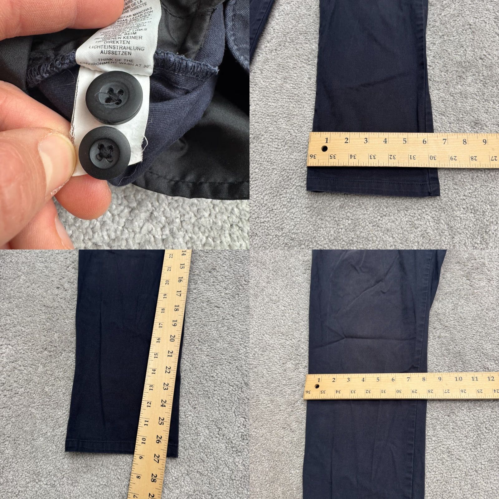 Asos ASOS Design Pleated Front Straight Chino Pants Mens 34x32 Navy Blue Button Fly 34 Regular Blue Pants Mens Size US 34 / EU 50 - 8 Thumbnail