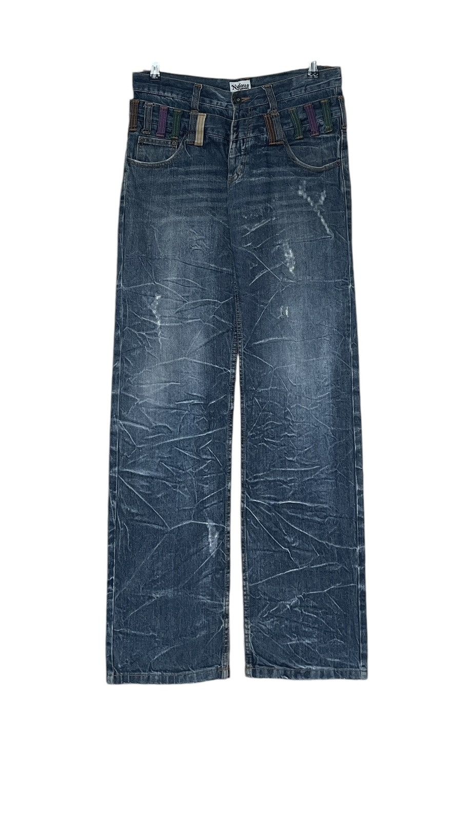 If Six Was Nine × Japanese Brand × Le Grande Bleu (L.G.B.) Vintage Japanese Brand Nylaus Double Waist Jeans 1990s Size US 33 - 1 Thumbnail