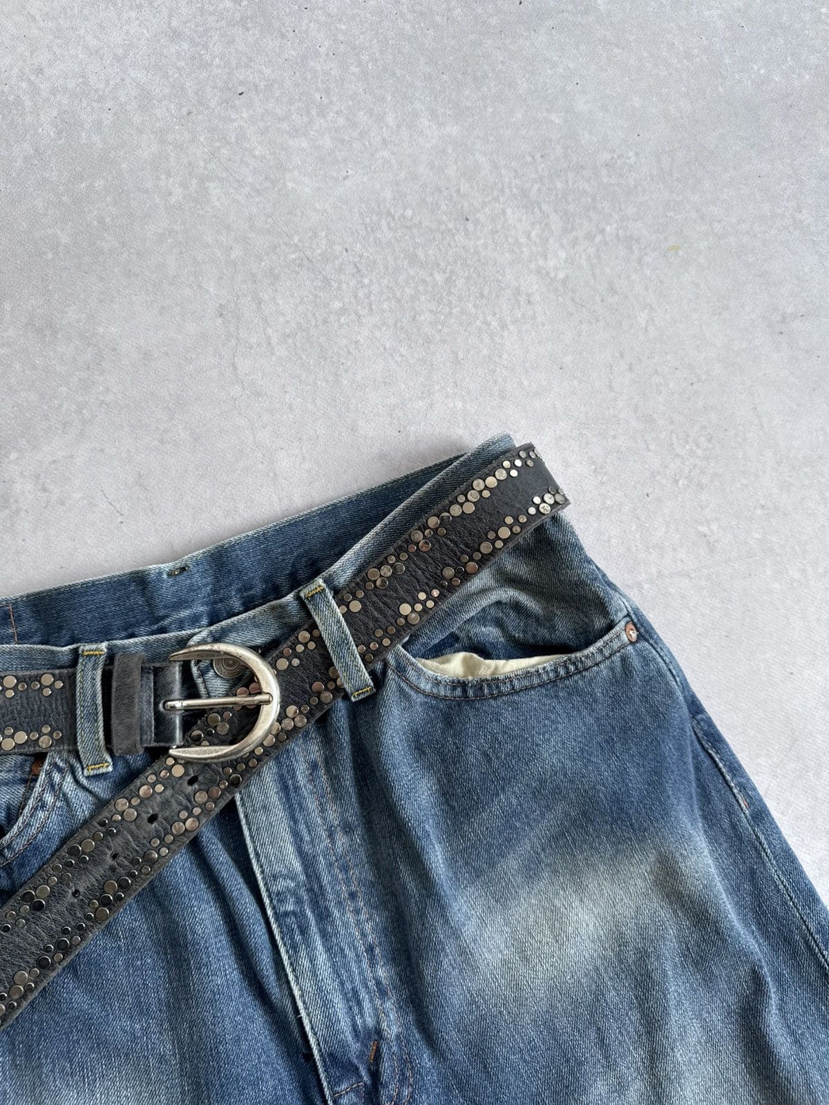 KMRii Vintage KMRii Style Y2K Metal Leather Belt Avant-Garde Hype Size ONE SIZE - 3 Thumbnail