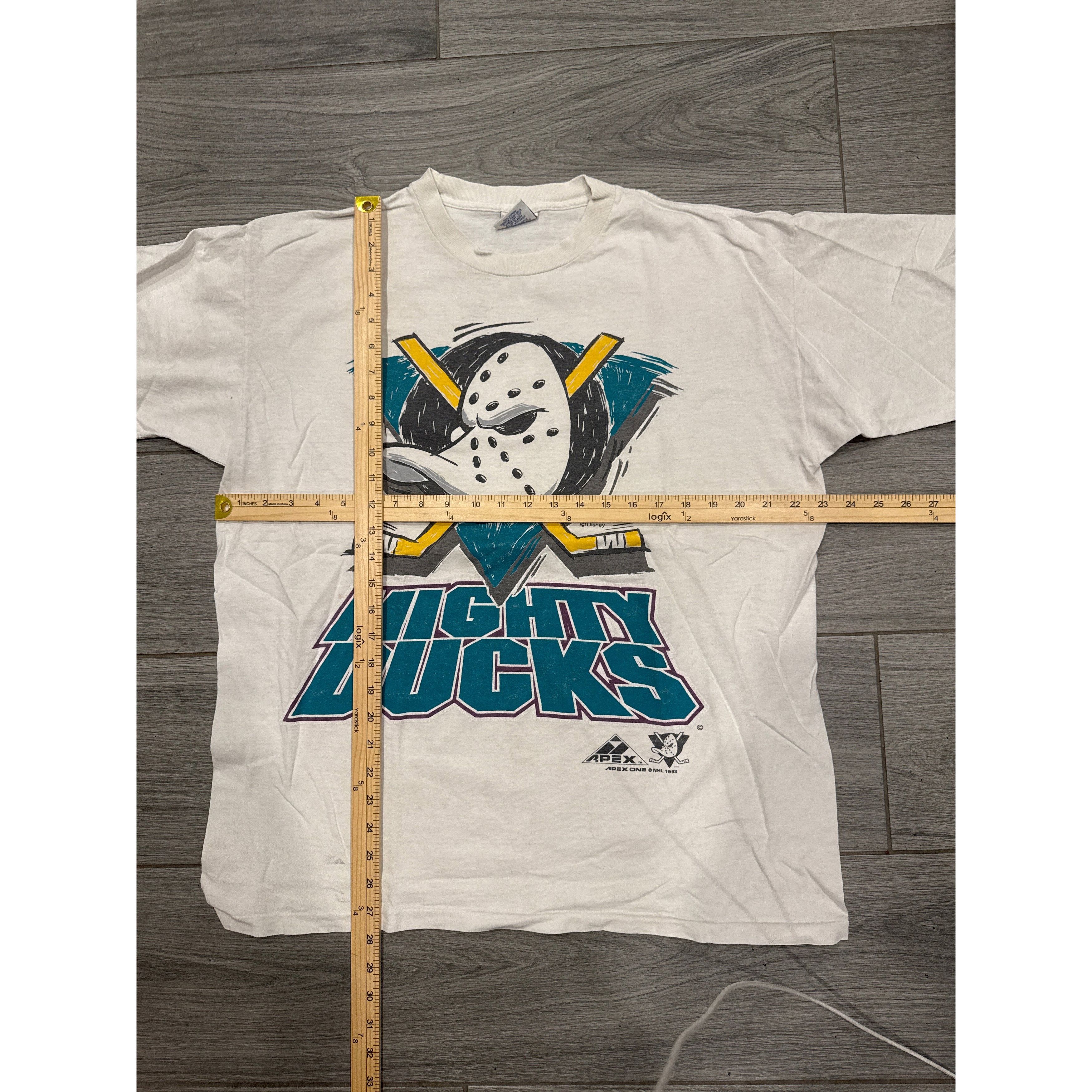 Other 90s Anaheim Mighty Ducks Hockey Sports XL White T-Shirt Size US XL / EU 56 / 4 - 4 Thumbnail
