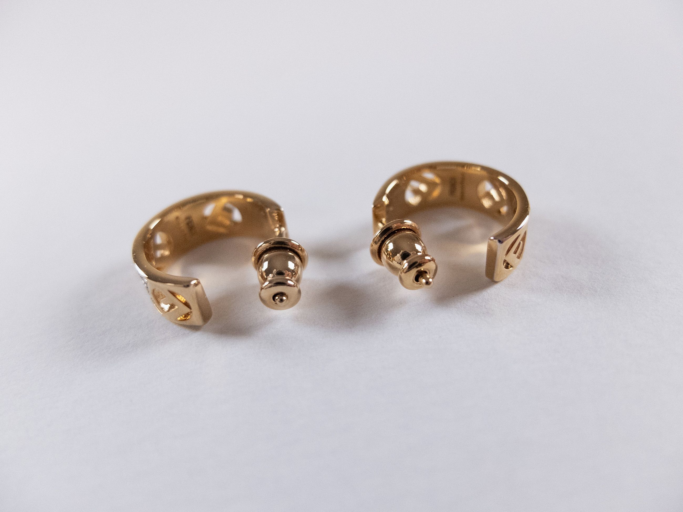 Fendi FENDI F logo metal gold tone earrings with crystals Size ONE SIZE - 5 Thumbnail