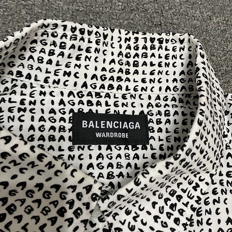 Balenciaga Balenciaga size 38 All-over Logo Shirt Size M / US 6-8 / IT 42-44 - 4 Thumbnail