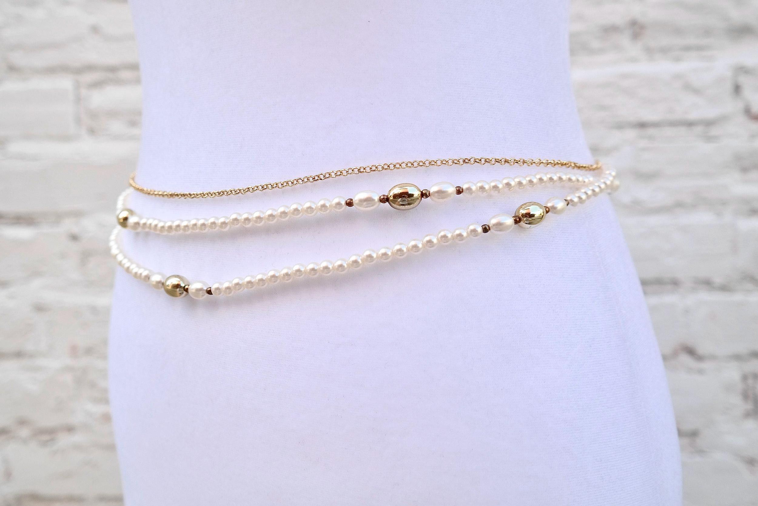 Handmade Pearl & Gold Waist Chain Size ONE SIZE - 4 Thumbnail