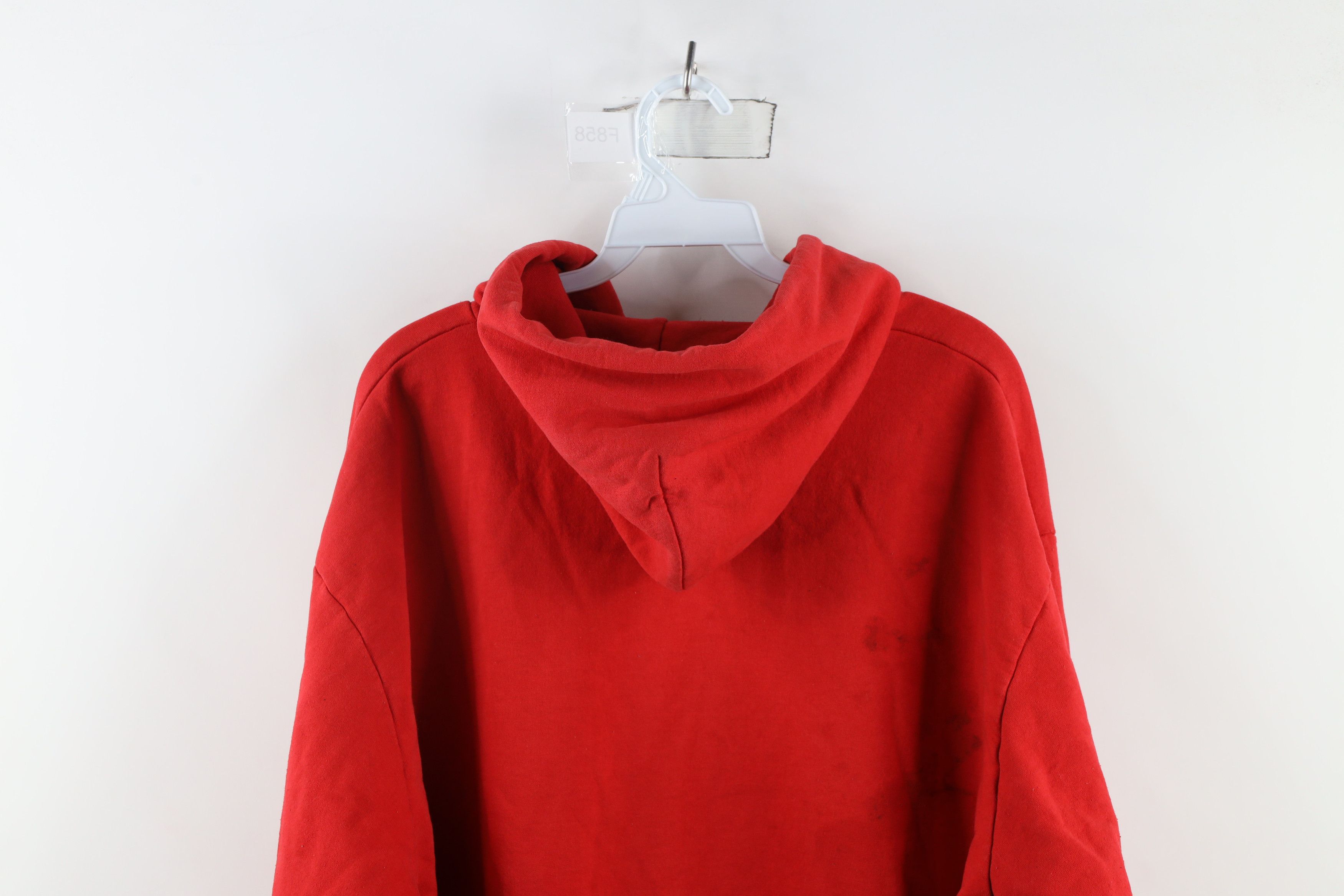 Vintage Vintage 90s Streetwear Blank Full Zip Hoodie Sweatshirt Red Size US XXL / EU 58 / 5 - 17 Thumbnail