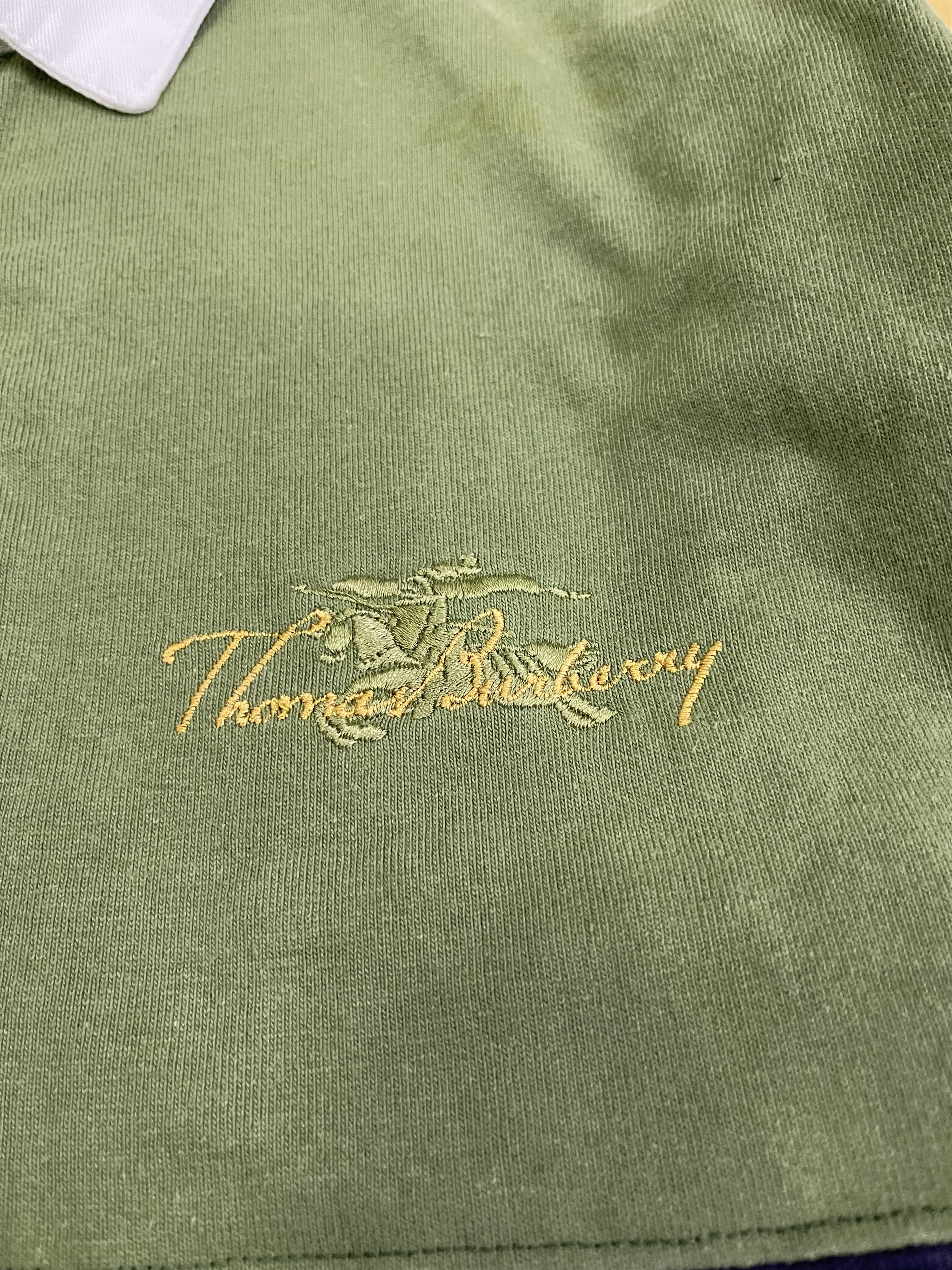 Burberry × Vintage Vtg Thomas Burberry Polo Rugby Shirt Made in England Size US S / EU 44-46 / 1 - 5 Thumbnail