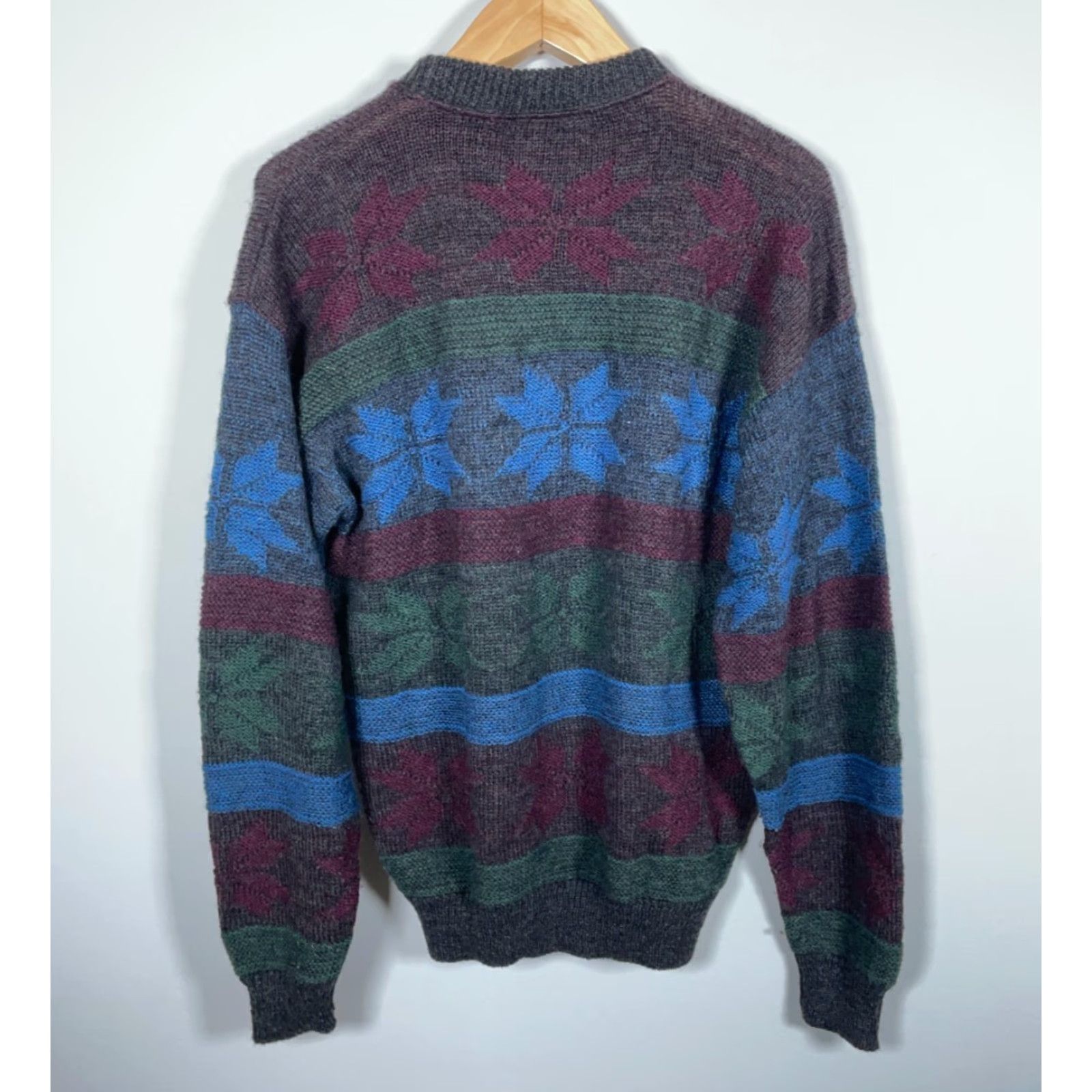 Vintage VINTAGE ALPS Sweater Men XL Green Snowflake Geometric Knit Wool 80s Retro Mens Size US XL / EU 56 / 4 - 2 Thumbnail
