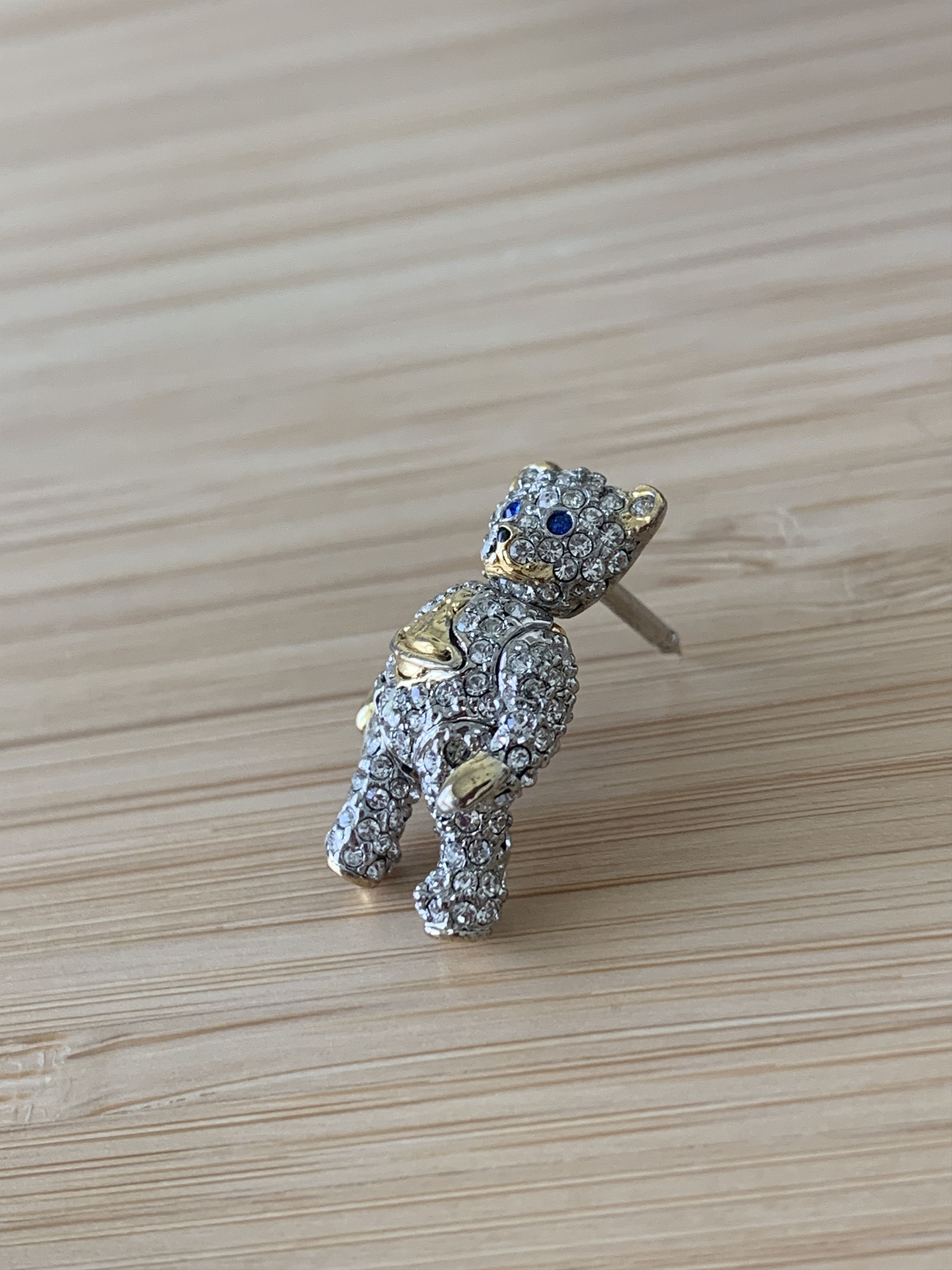 Vivienne Westwood Swarovski Covered Crystal Teddy Bear Pin or Earring Size ONE SIZE - 4 Thumbnail