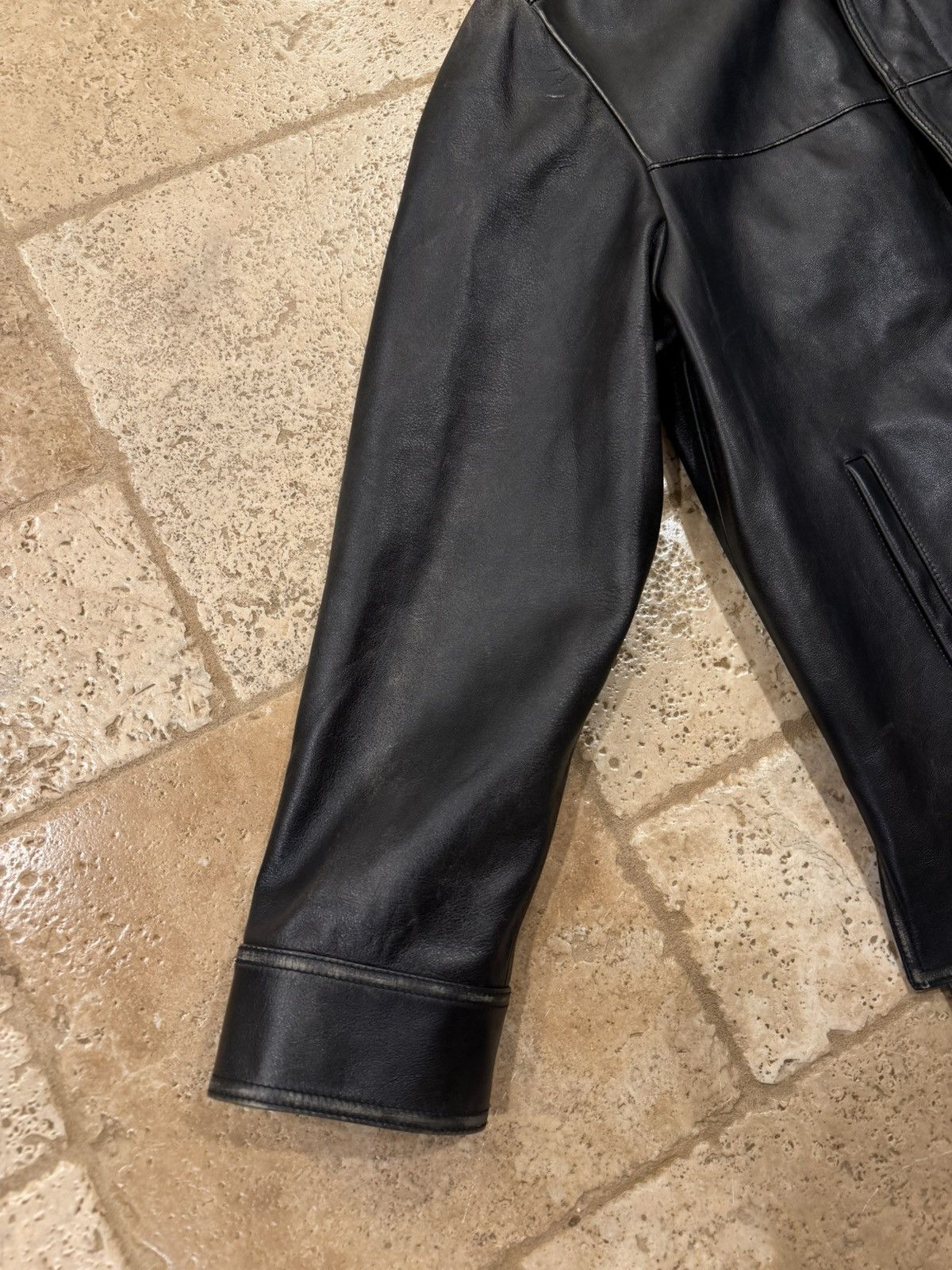 Loewe Loewe SS24 Black Aged Calfskin Leather Anagram Logo Jacket Size US L / EU 52-54 / 3 - 9 Thumbnail