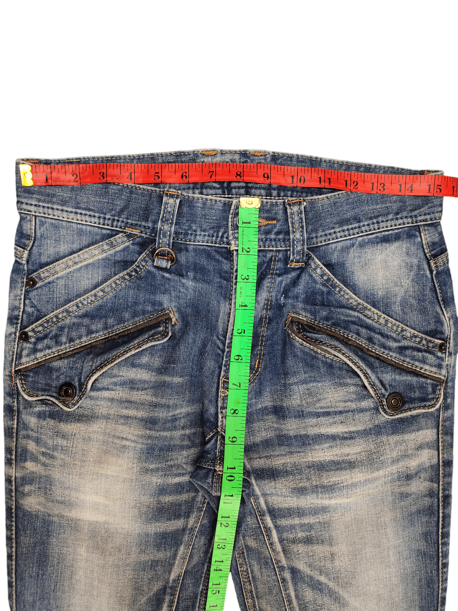 Nicole Club 2000s Nicole Club Spiral Cut Clawmark Faded Denim Jeans Size US 30 / EU 46 - 8 Thumbnail