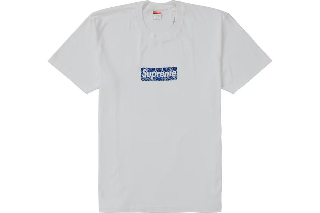 Supreme Supreme Bandana Box Logo Tee White / Blue | Grailed