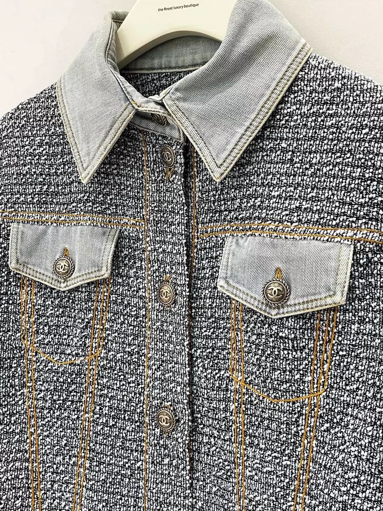 Chanel Chanel 18P denim tweed jacket Size XXS / US 00 / IT 34 - 3 Thumbnail