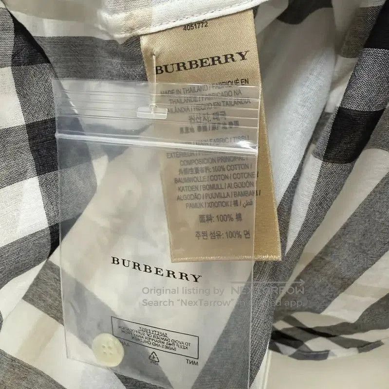 Burberry Burberry White Cotton Check Long Sleeve Shirt. Size XS / US 0-2 / IT 36-38 - 6 Thumbnail