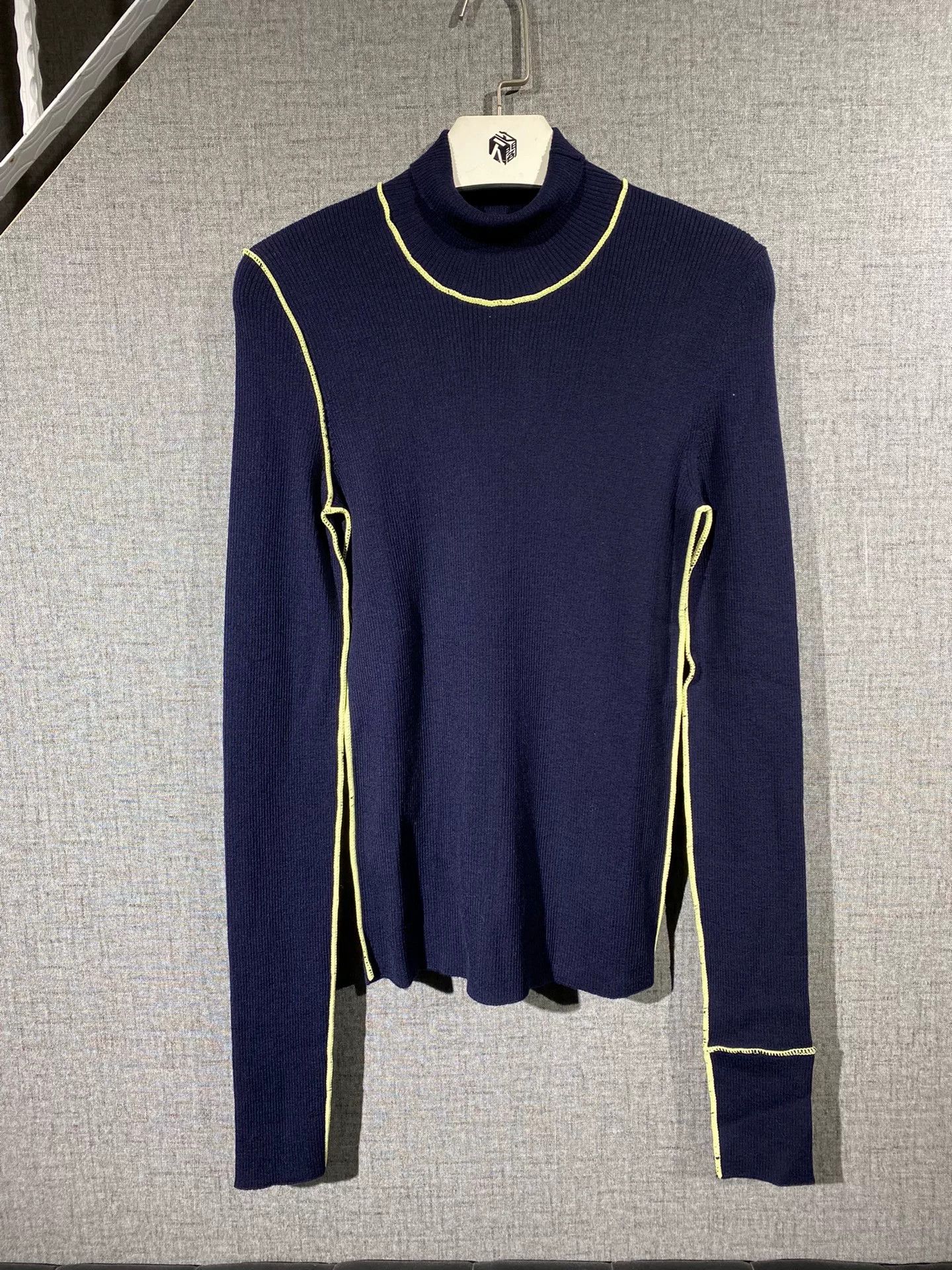 navy blue knit women's sweater with tags