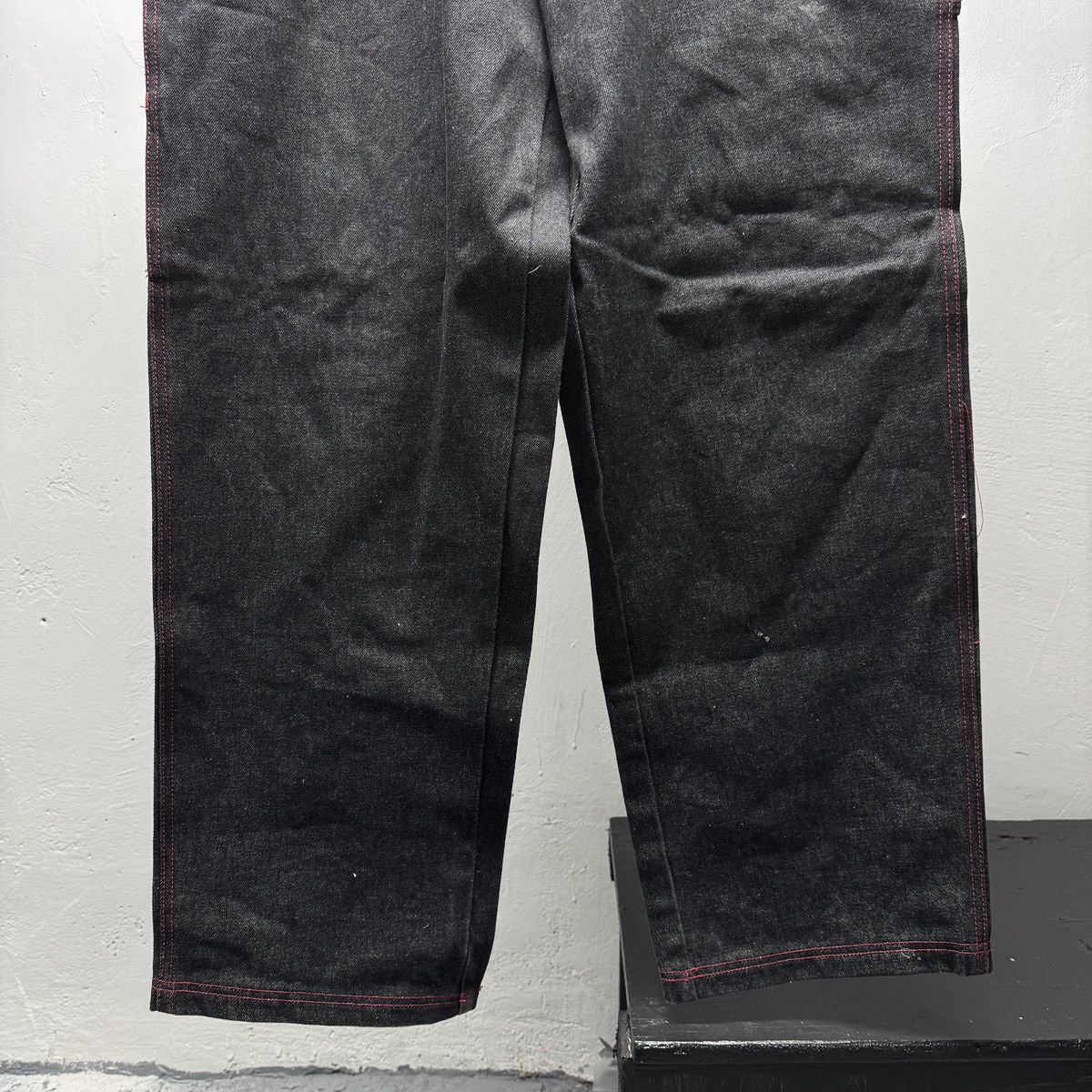 Vintage Y2K Black Raw Denim Baggy Wide Leg Skater Jeans JNCO Grunge Size US 36 / EU 52 - 7 Thumbnail
