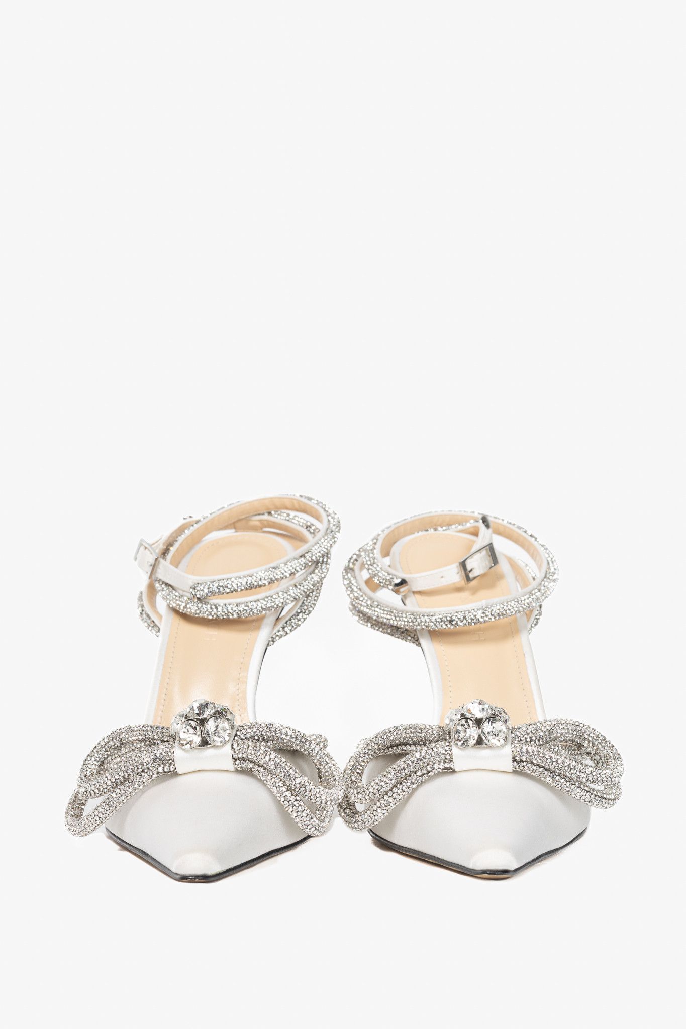 MACH & MACH MACH & MACH Double Bow Silk-Satin Crystal-Embellished Heels Size US 9 / IT 39 - 2 Thumbnail