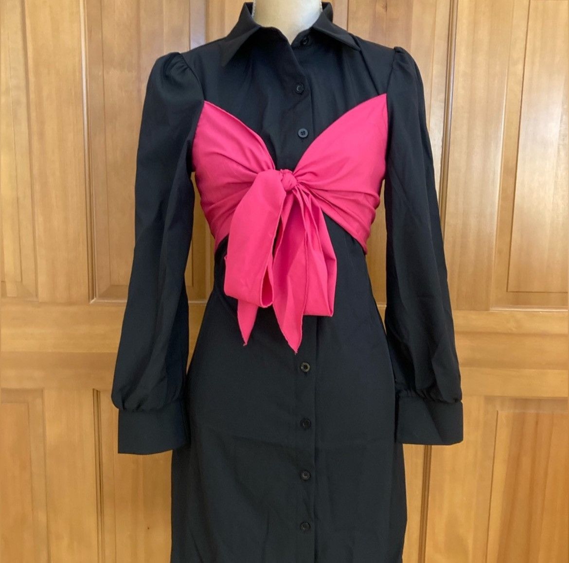 Designer × Other NWT, Lavishly Paris Women’s BowTie Shirt Dress Size M / US 6-8 / IT 42-44 - 3 Thumbnail