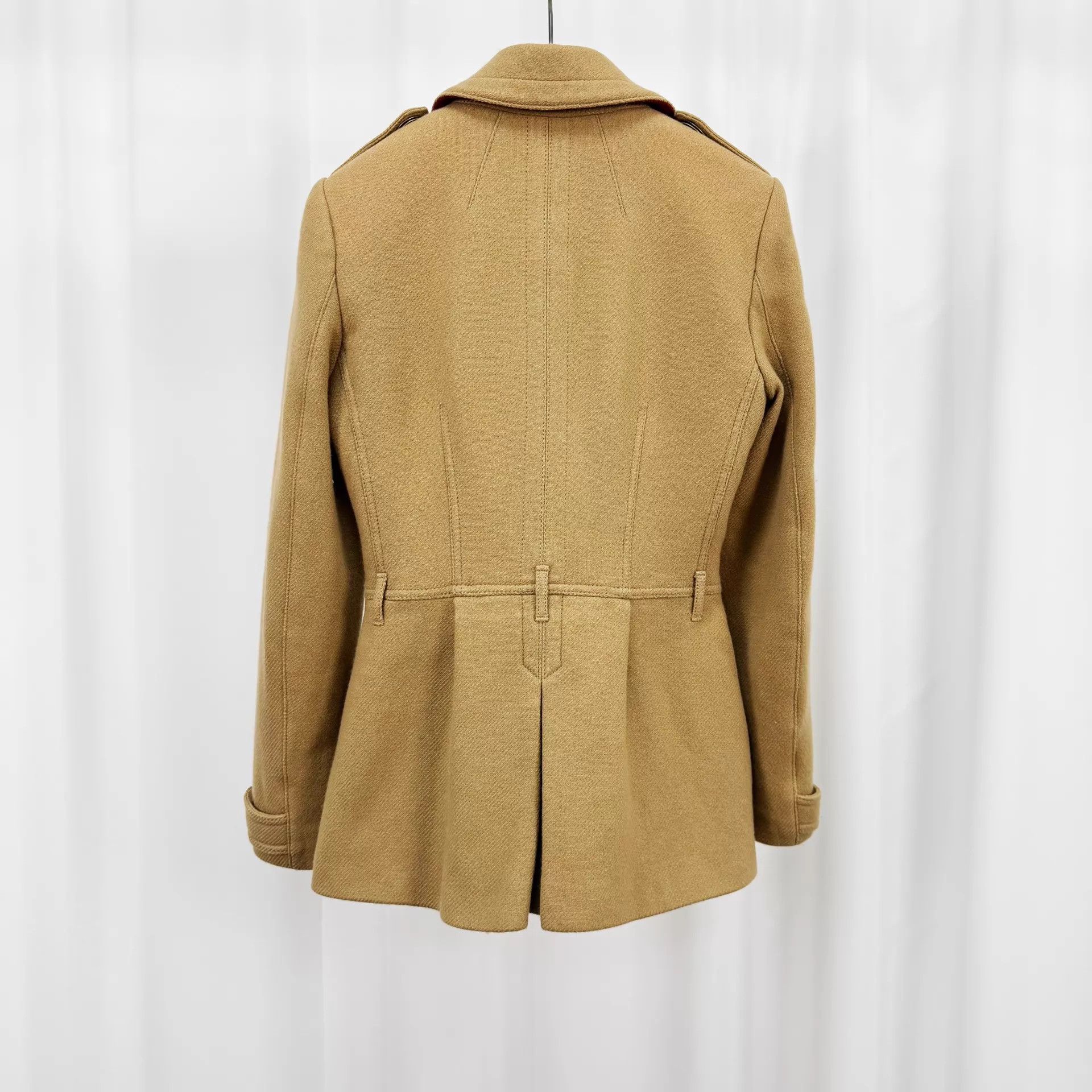 Burberry Burberry Women's Camel Lapel Wool Coat UK6 99 New Size XS / US 0-2 / IT 36-38 - 2 Thumbnail