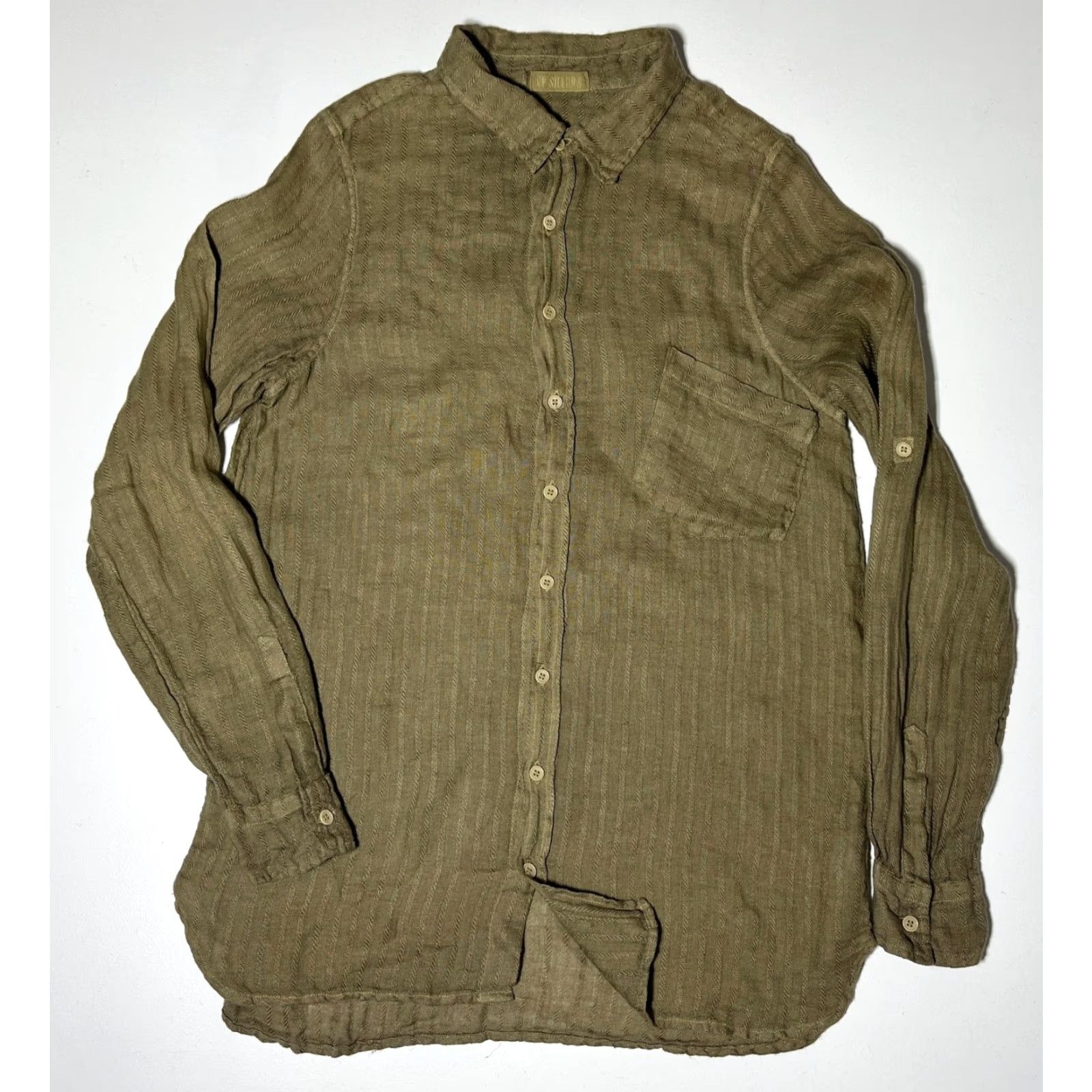 Vintage CP Shades Women's Button-Up Linen Shirt Green Sz S Size S / US 4 / IT 40 - 4 Thumbnail