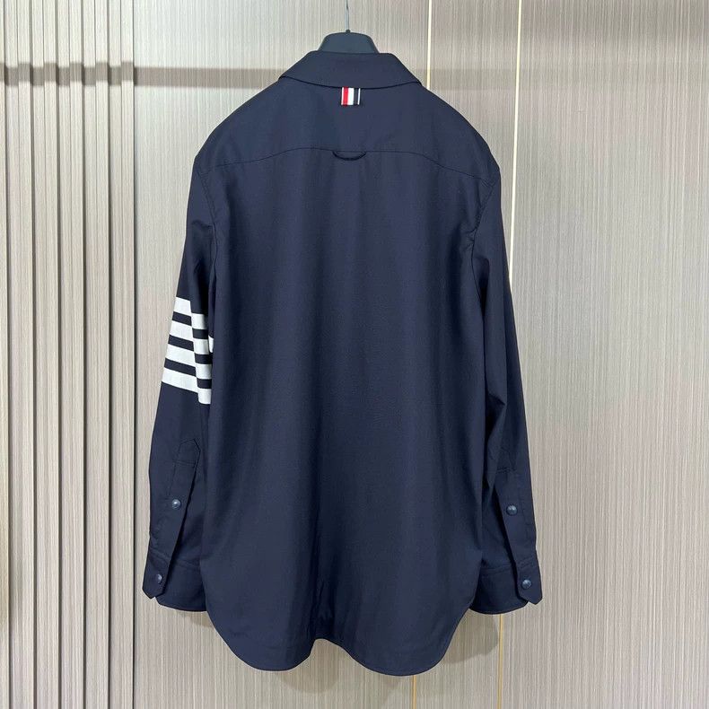Thom Browne thom browneNavy blue wool striped shirt jacket 2503-Nextarr Size US M / EU 48-50 / 2 - 2 Thumbnail
