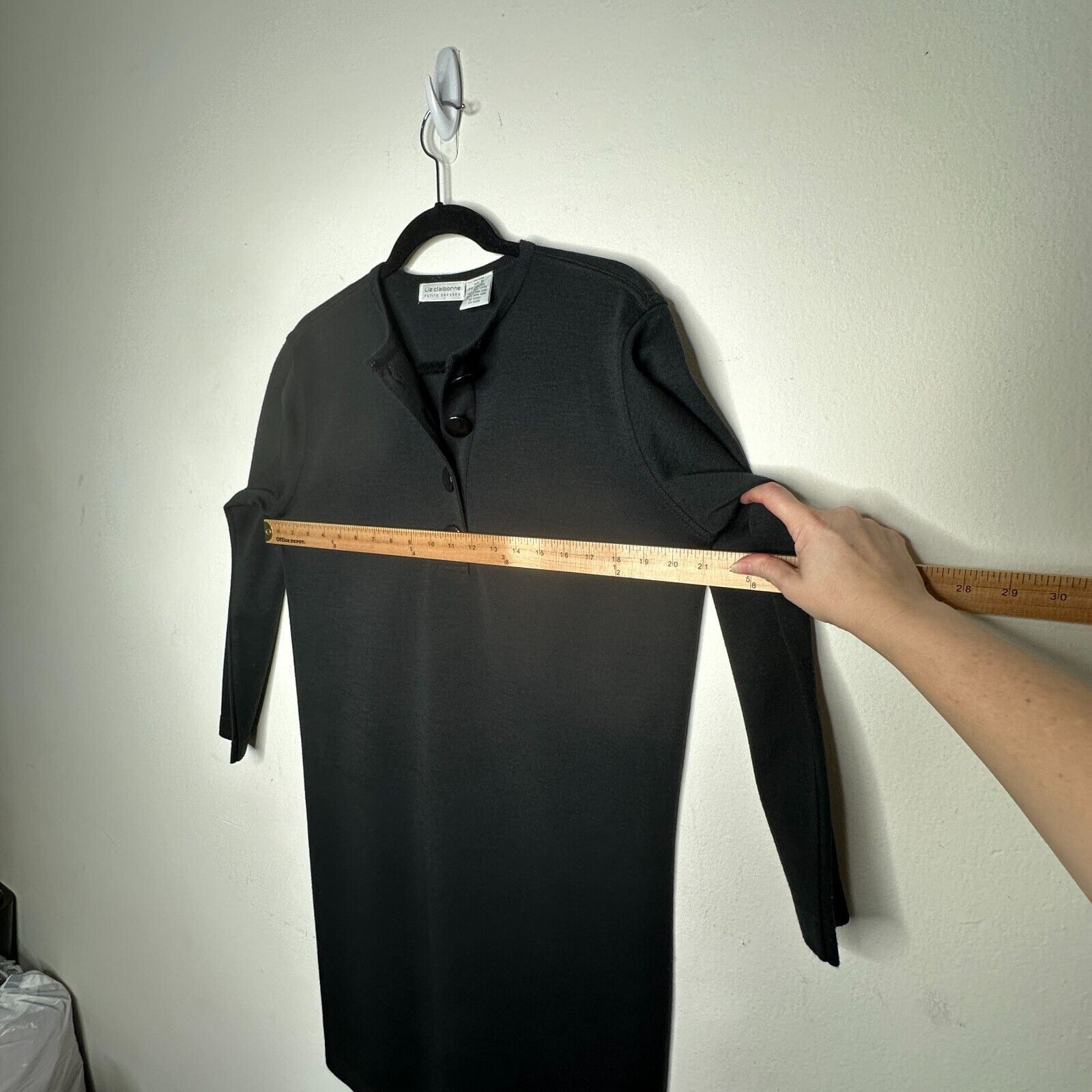 Other Liz Claiborne Black Henley V-Style 3/4 Sleeve Wool Dress M Size M / US 6-8 / IT 42-44 - 10 Thumbnail