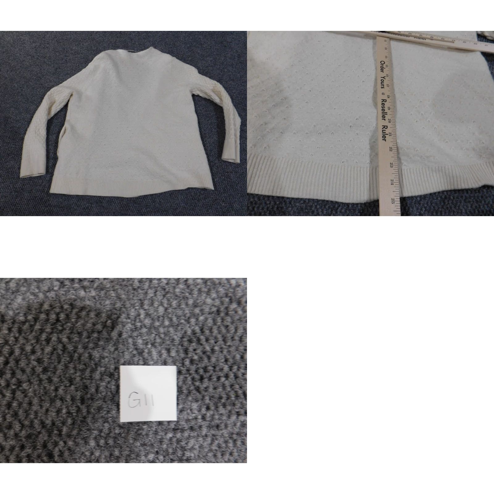 Loft LOFT Cardigan Sweater White L Womens Mock Neck Knit Wool Rayon Stretch Casual Modern Regular Size L / US 10 / IT 46 - 9 Thumbnail