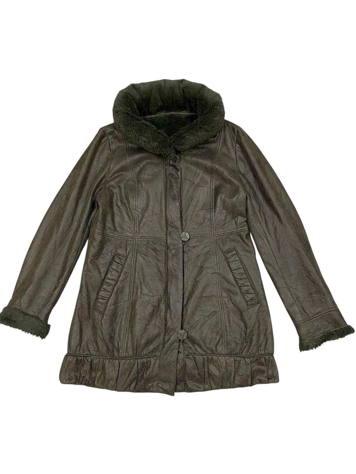 Japanese Brand Arte Soie Olive Shearling Leather Jacket – Japanese Vintage Size M / US 6-8 / IT 42-44 - 1 Thumbnail