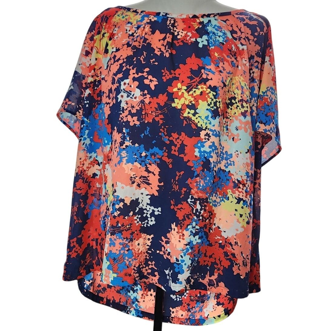 Liz Claiborne A.N.A A New Approach Plus Size 1X Blouse Multicolor Top Size XL / US 12-14 / IT 48-50 - 8 Thumbnail