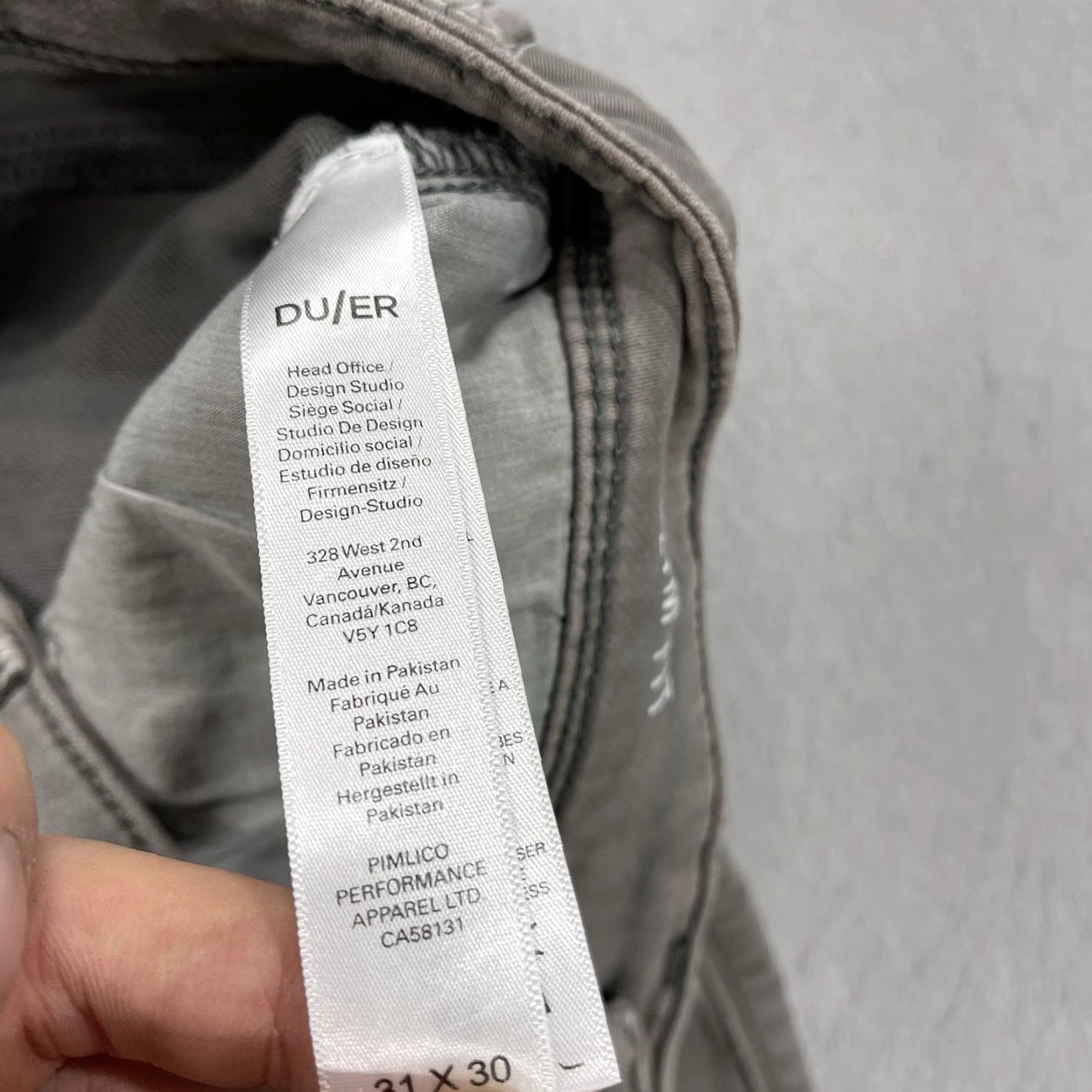 DUER Duer N2X Slim Fit Chino Pants Mens 31x30 Gray Brown Cotton Blend Stretch Casual 5-Pocket Design Flat Front Button Zip Inseam 30 Size US 31 - 7 Thumbnail