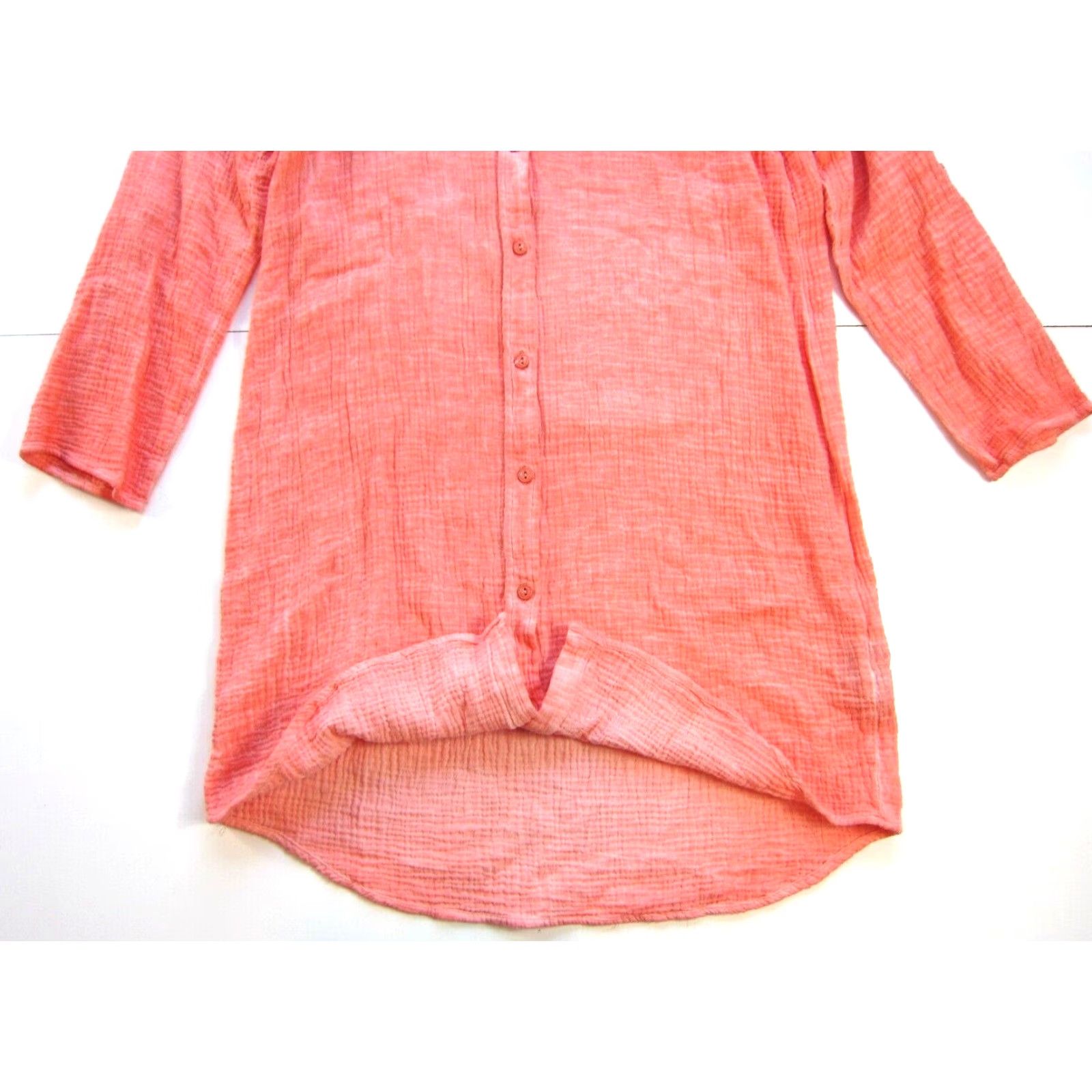 Vintage Tribal Jeans Orange Cotton Gauze Tie Dye Long Sleeve Button Down Shirt Dress M Size M / US 6-8 / IT 42-44 - 7 Thumbnail