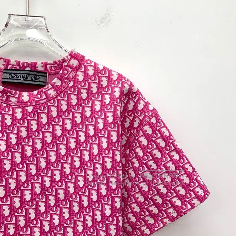 Dior Dior Pink logo jacquard full-print round-neck short-sleeve Size S / US 4 / IT 40 - 3 Thumbnail