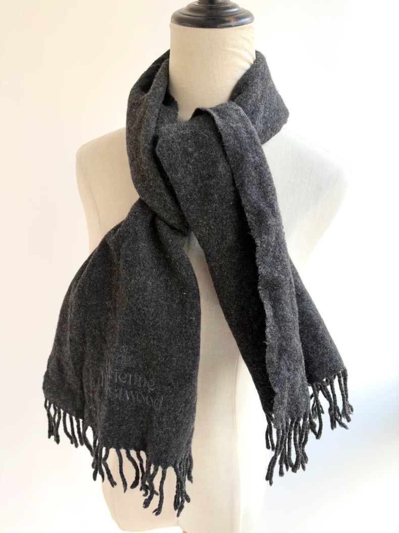 Vivienne Westwood Vivienne Westwood Dark grey wool scarf Size ONE SIZE - 4 Thumbnail