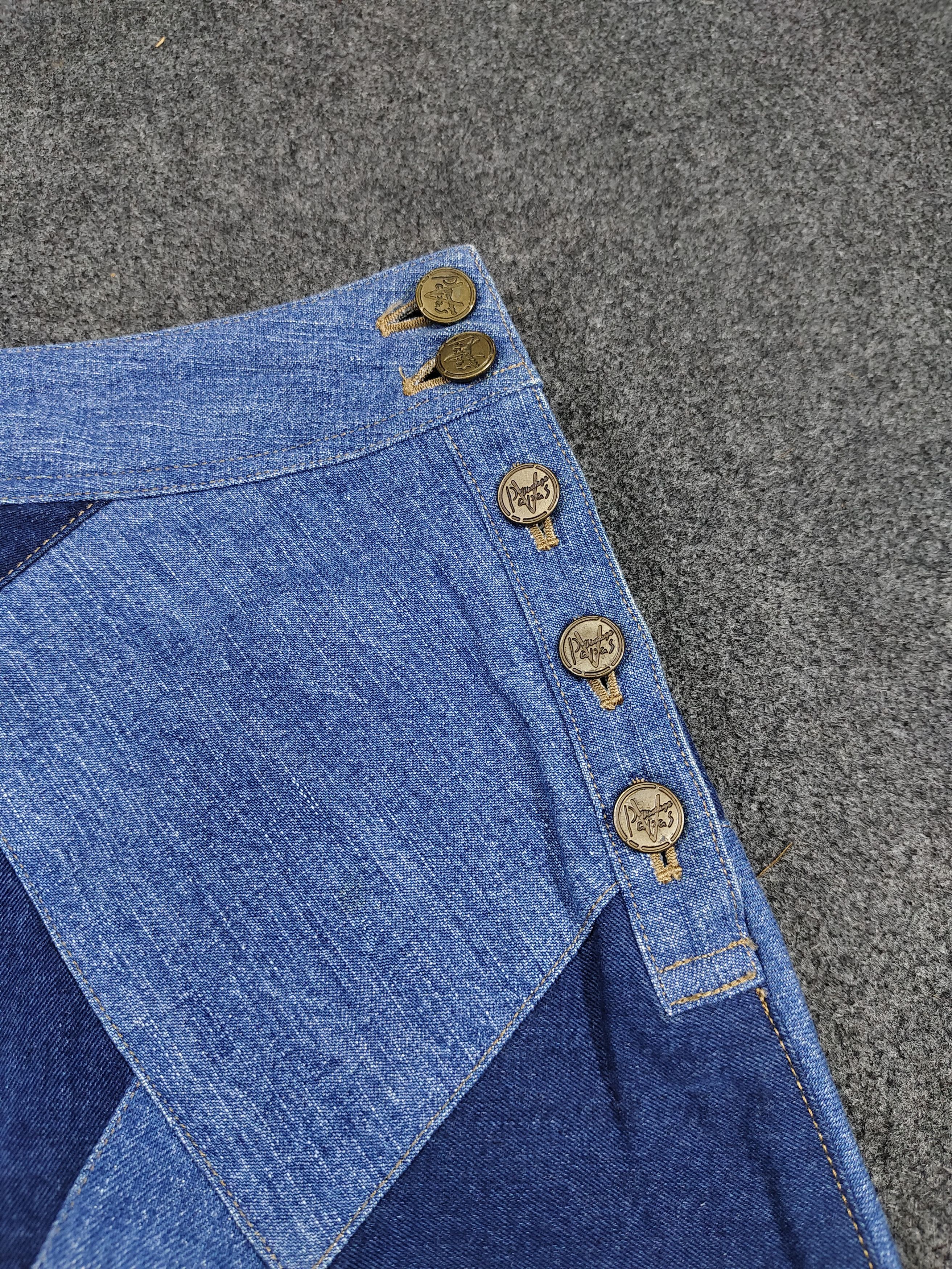 Mademoiselle Non Non Mademoiselle Non Non 🇯🇵 Mosaic Pacthwork Panel Denim Skirt Size 30" / US 8 / IT 44 - 2 Thumbnail