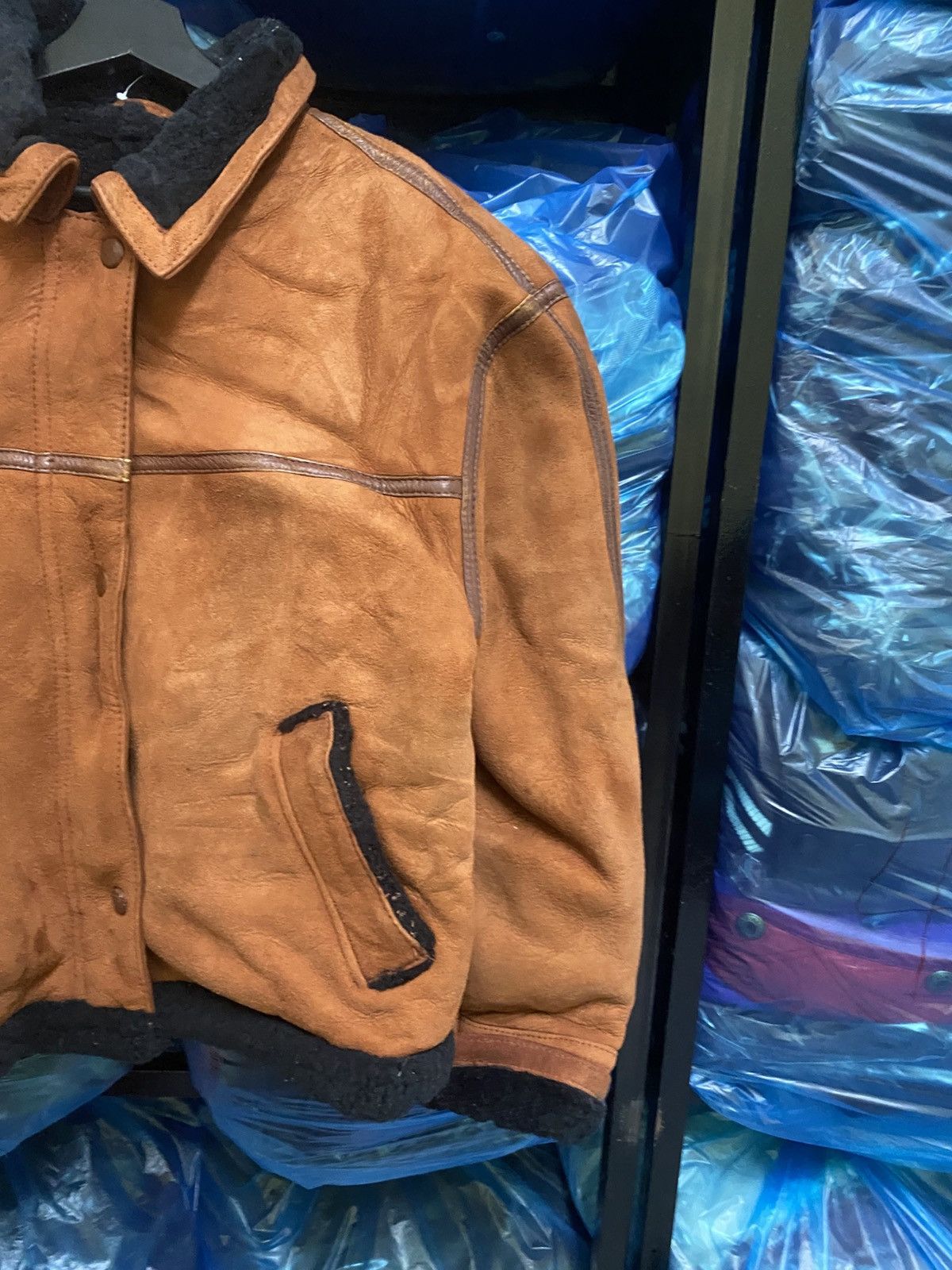 Leather Correspondance Vintage Shearling Aviator Jacket Brown Suede Size US M / EU 48-50 / 2 - 4 Thumbnail