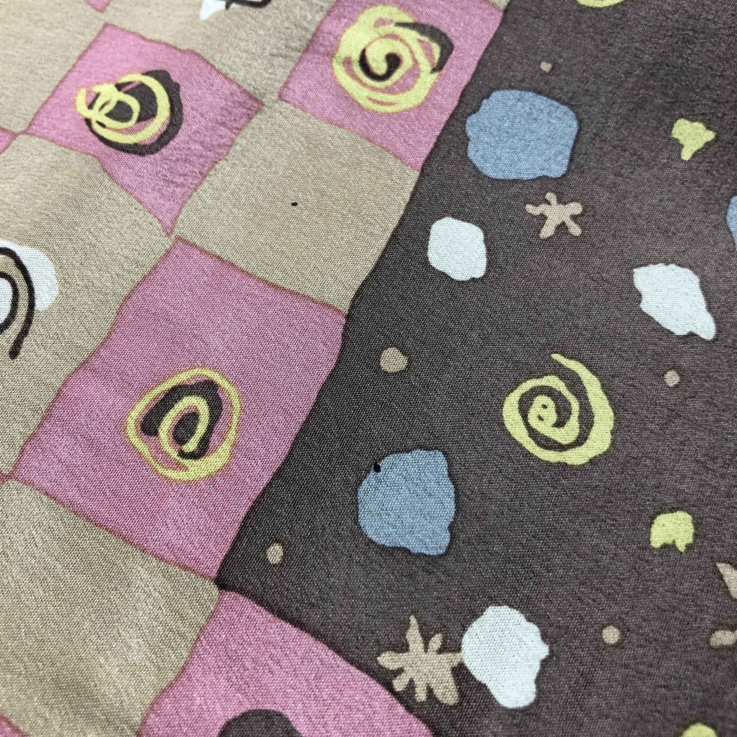 Vintage Abstract Design Silk Scarf M1095 Size ONE SIZE - 7 Thumbnail