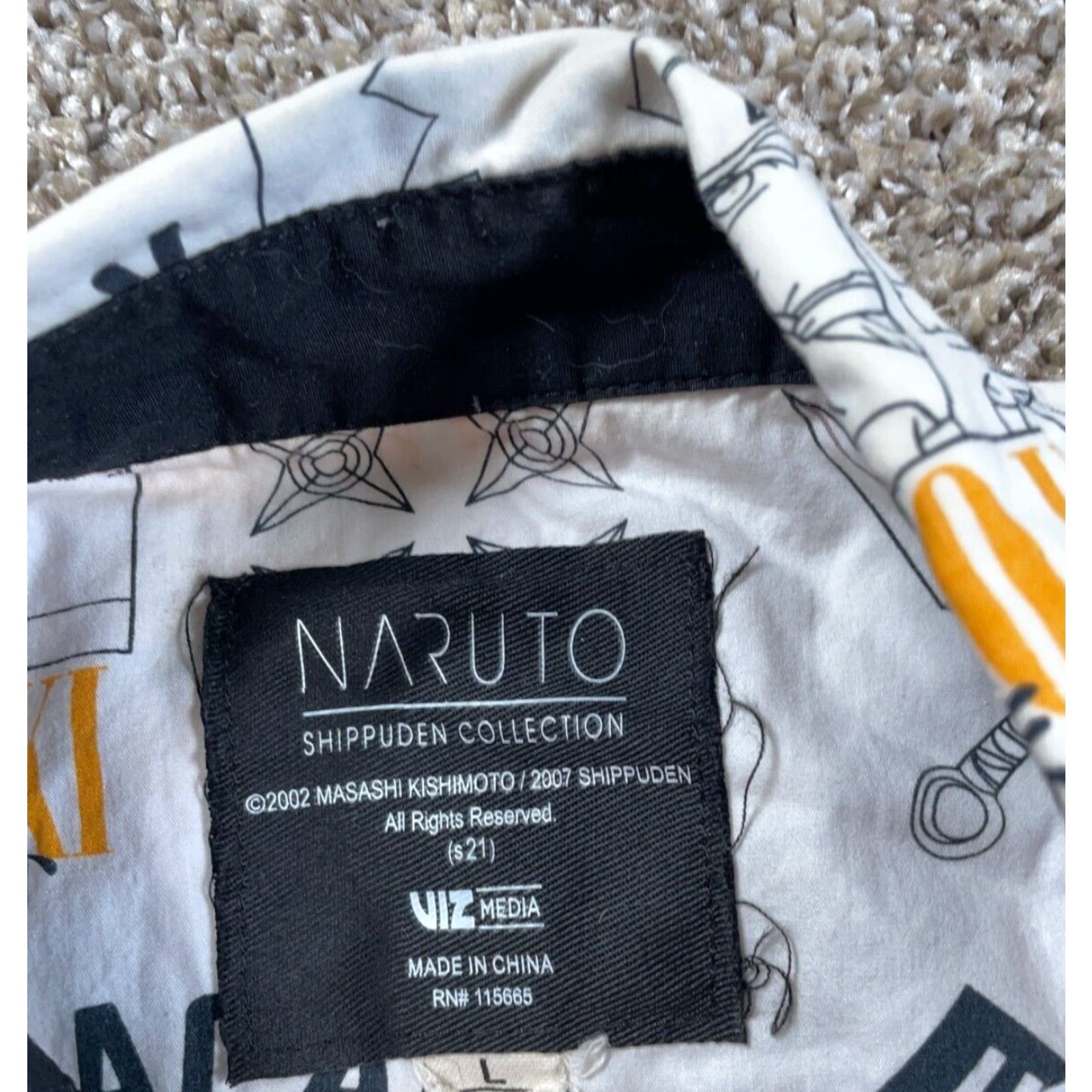 Vintage Naruto Shippuden AOP Shirt Adult Large White Anime Viz Media Ninja Academy Mens Size US L / EU 52-54 / 3 - 4 Thumbnail