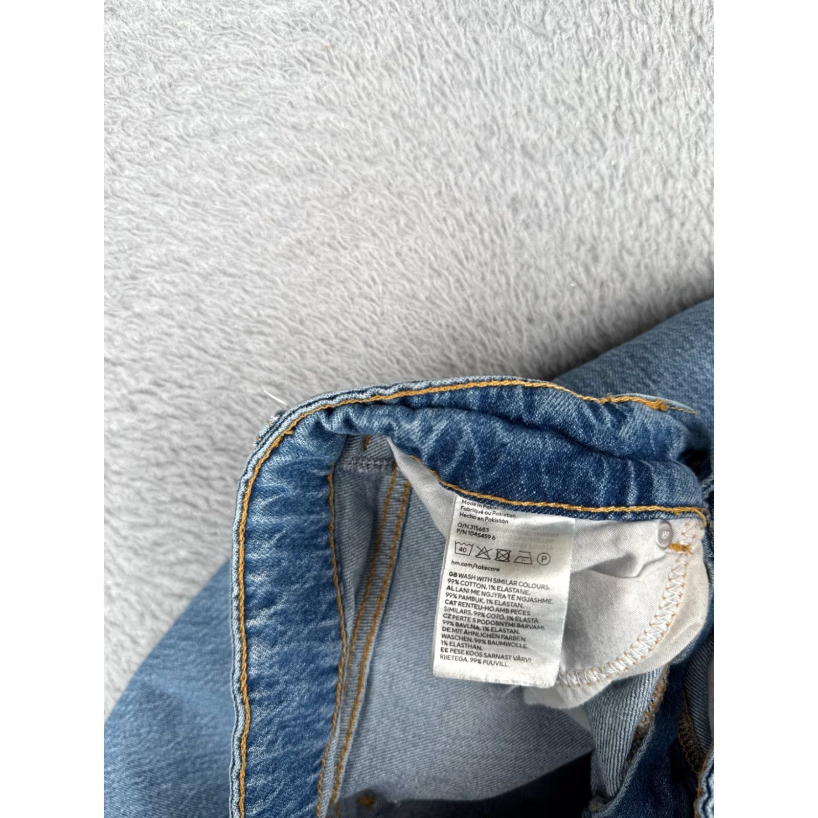H&M H&M Jeans Womens 6 Blue Denim Distressed Wide Leg High Rise Cotton Blend 25x29 Size 28" / US 6 / IT 42 - 7 Thumbnail