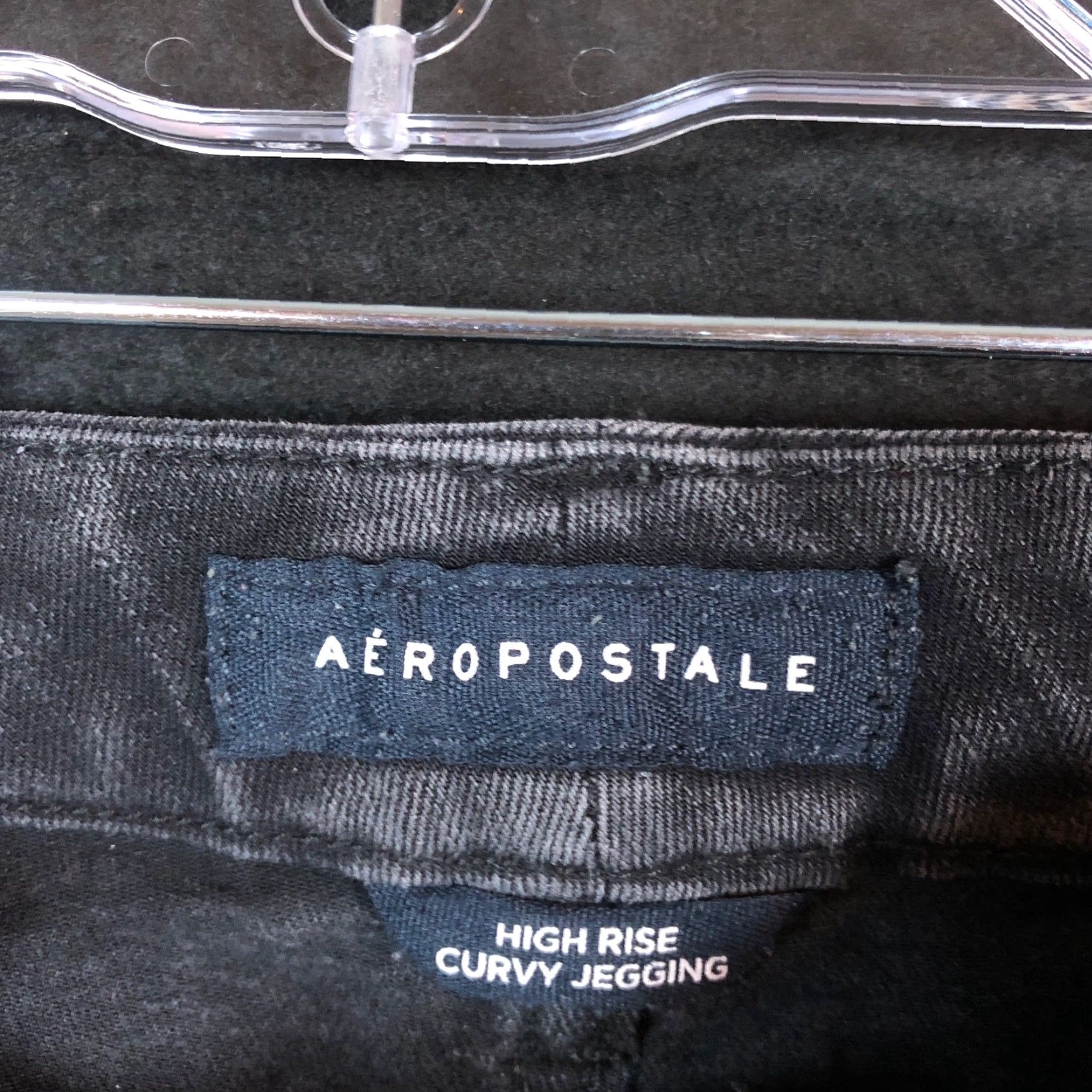 Aeropostale AeroPostale Black Denim High Rise Curvy Jegging Jeans 14 Regular Womens Stretch Pocket 5-Pocket Design Size 36" / US 14 / IT 50 - 4 Thumbnail