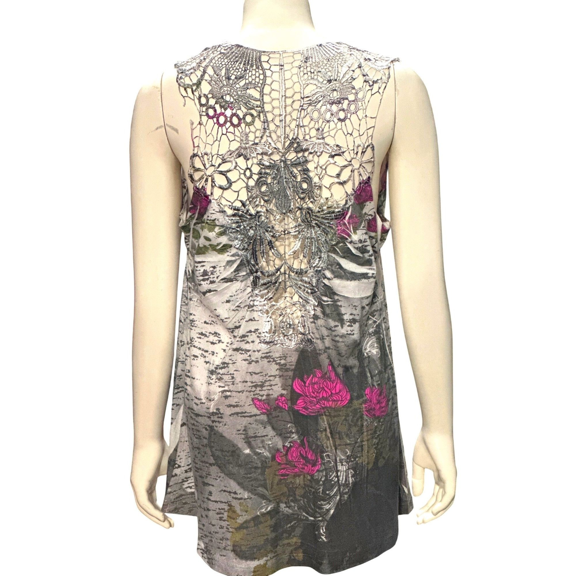 Other CCC Boho Style Floral Print Lace Back Sleeveless Tank Top Si Size XL / US 12-14 / IT 48-50 - 3 Thumbnail